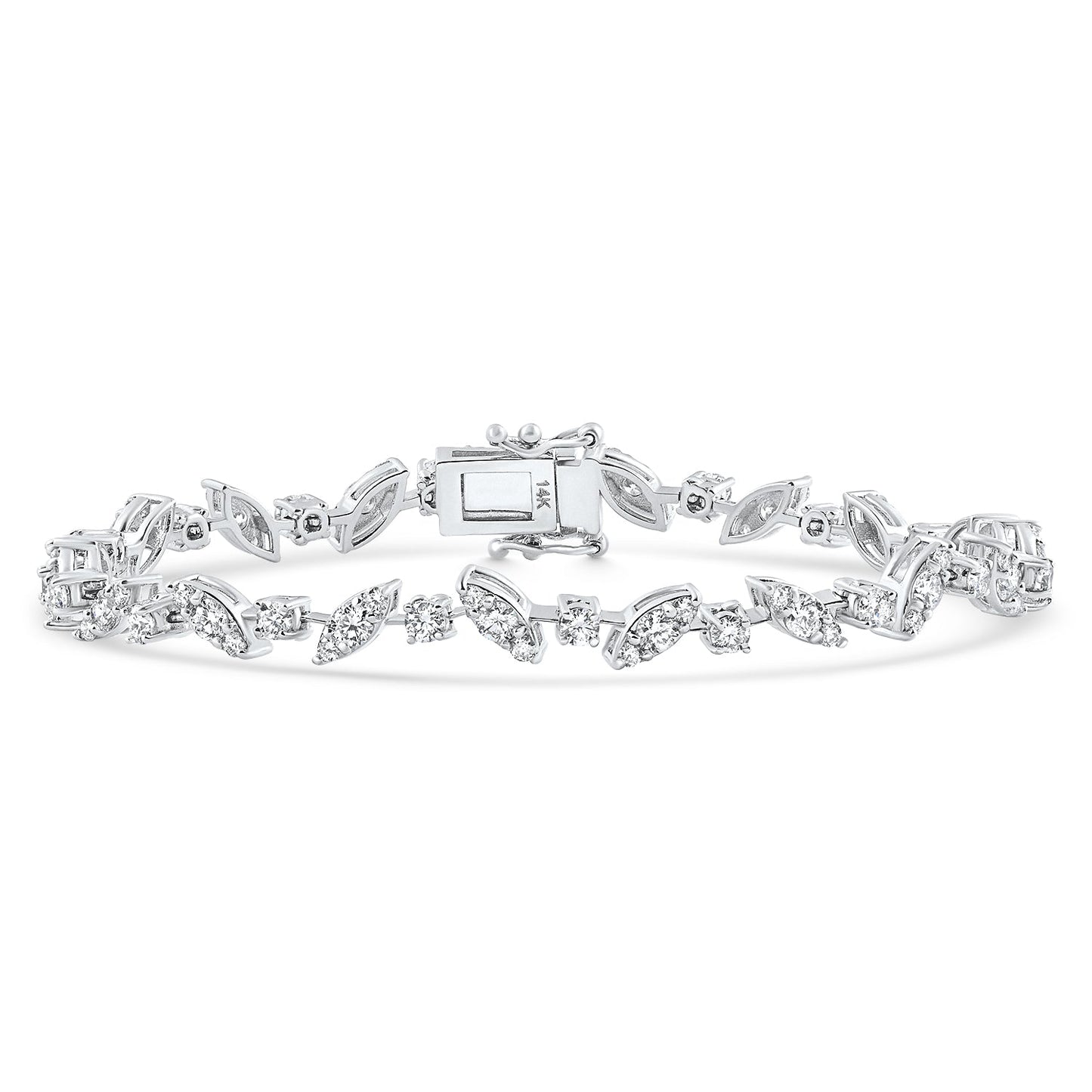 3.70Ct 14k White Gold Diamond Tennis Bracelet 7" Lab Grown