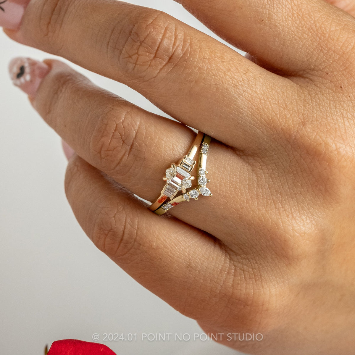 .49 Carat Step Cut Hexagon Diamond Engagement Ring, Betty Setting