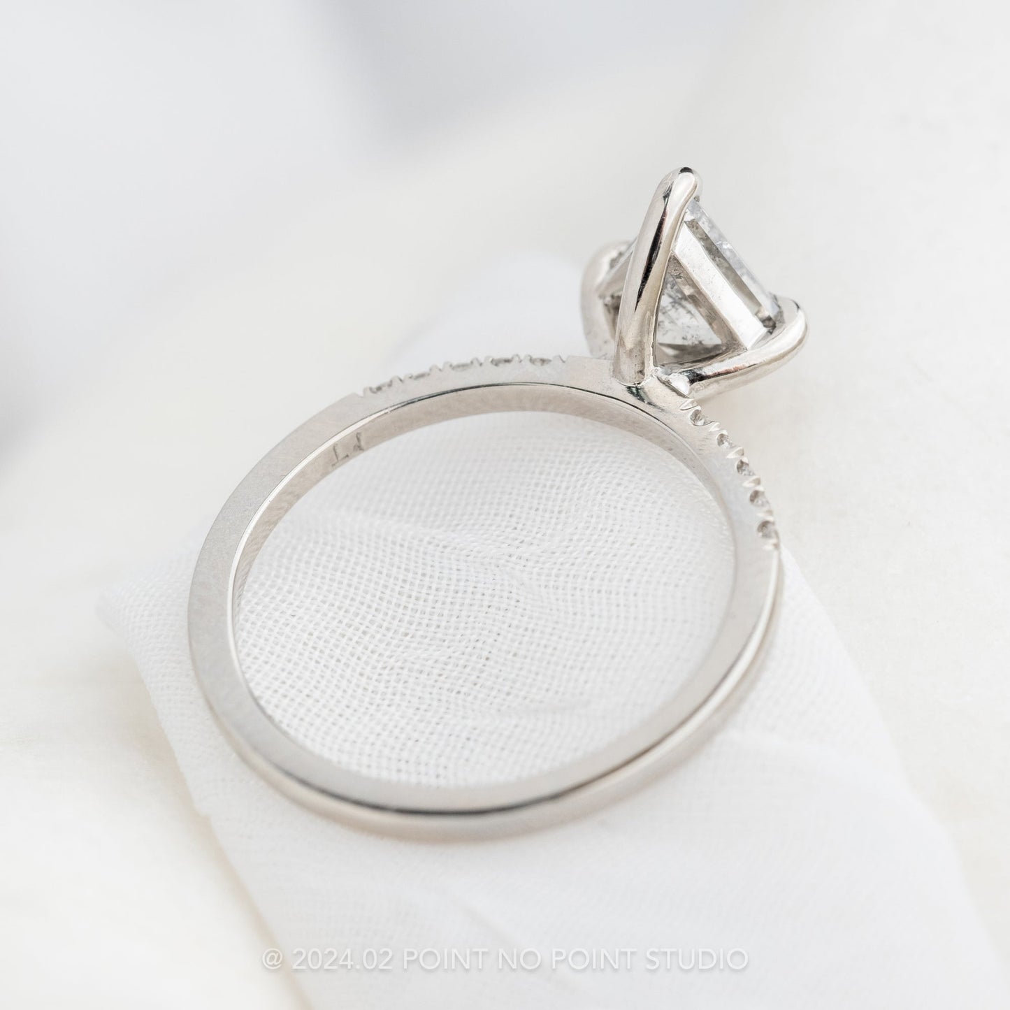 1.21 Carat Canadian Salt and Pepper Kite Diamond Engagement Ring, Jules Setting