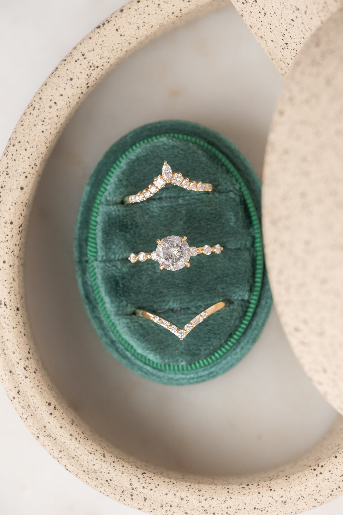 1.78 Carat Salt and Pepper Round Diamond Engagement Ring, Nova Setting