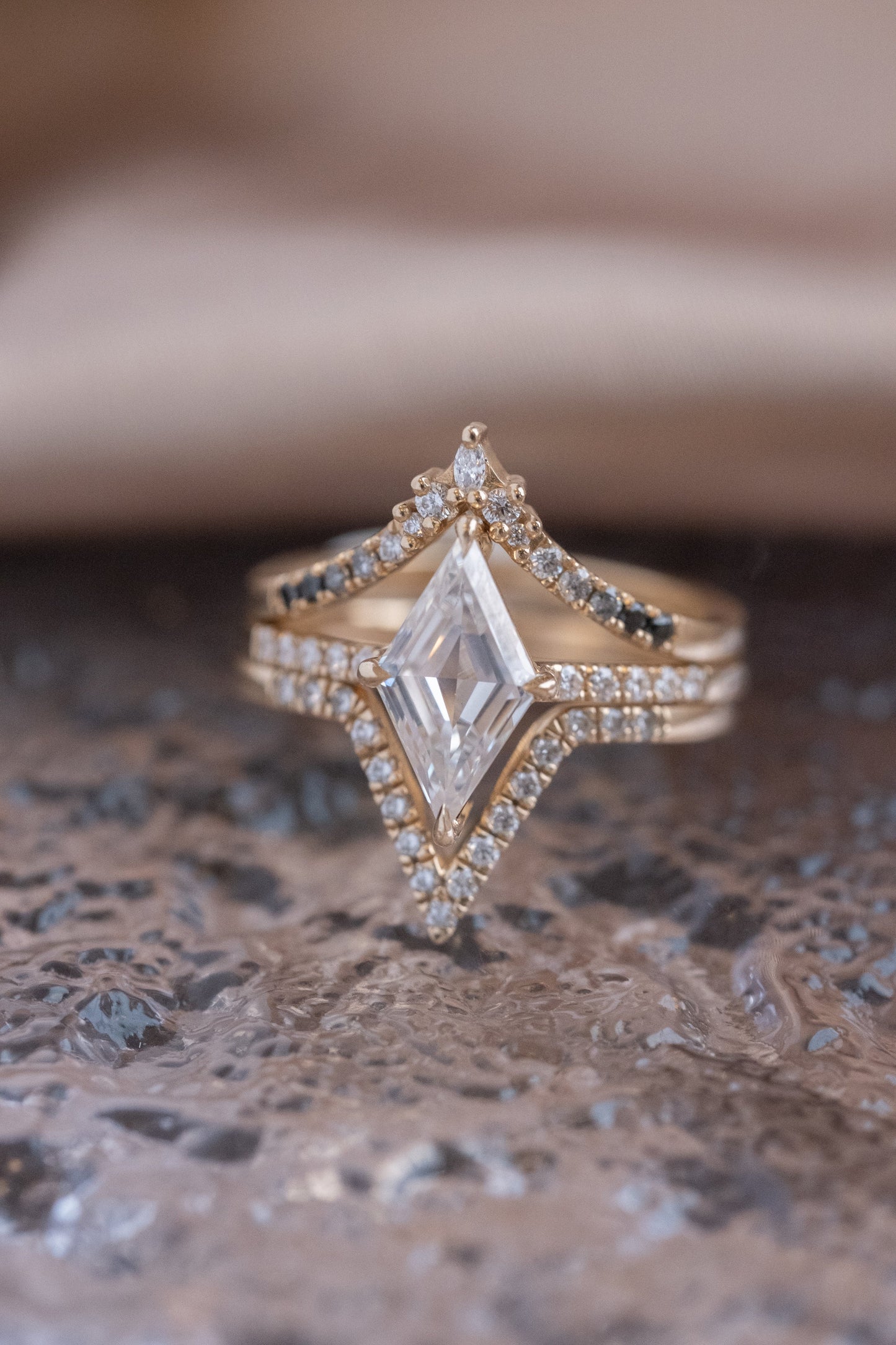 1.30 Carat Lozenge Moissanite Engagement Ring, Lulu Setting