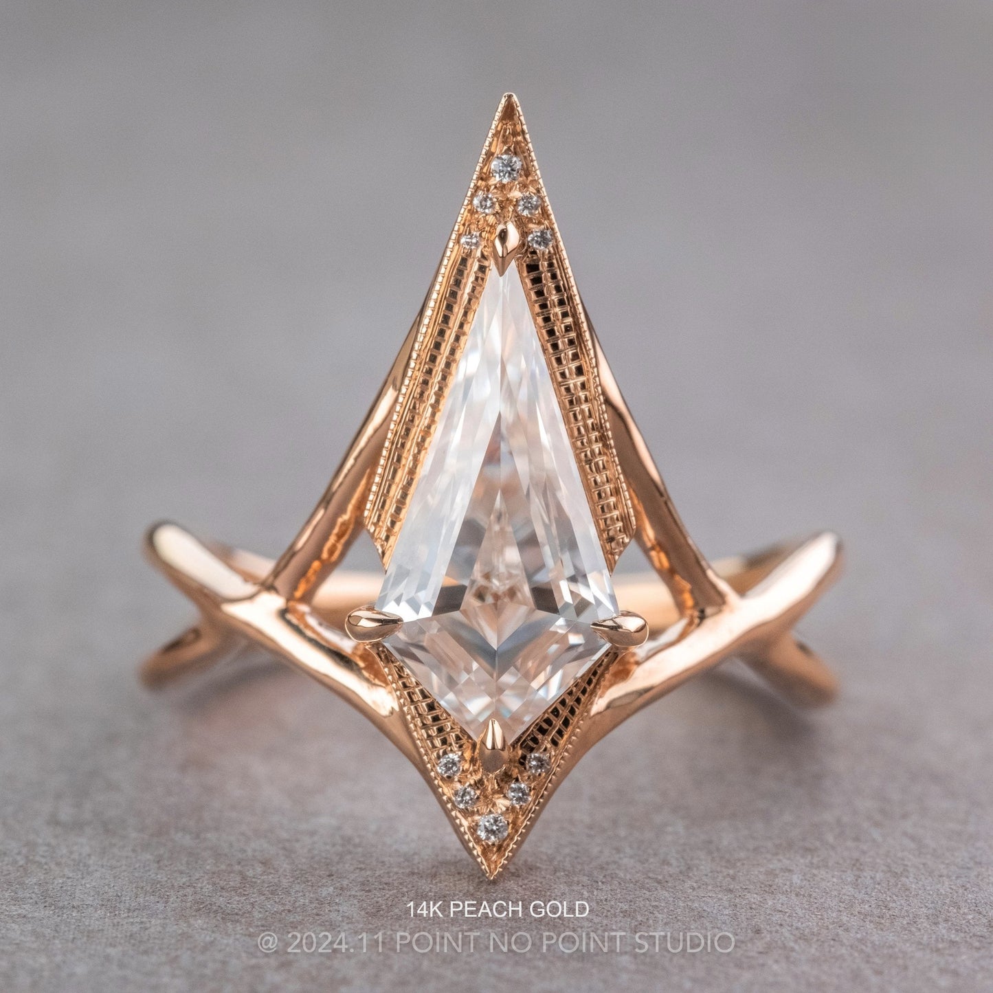 Kite Lab Diamond Engagement Ring, Twisted Arwen Setting