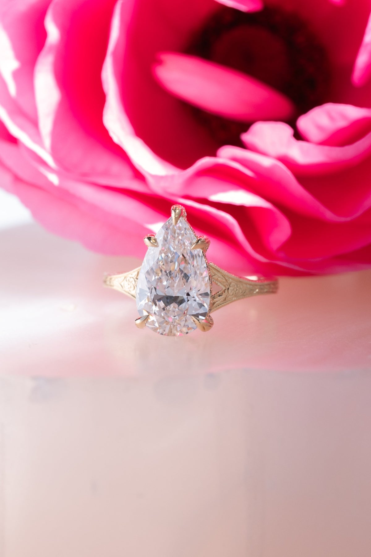 Pear Lab Diamond Engagement Ring, Faye Setting