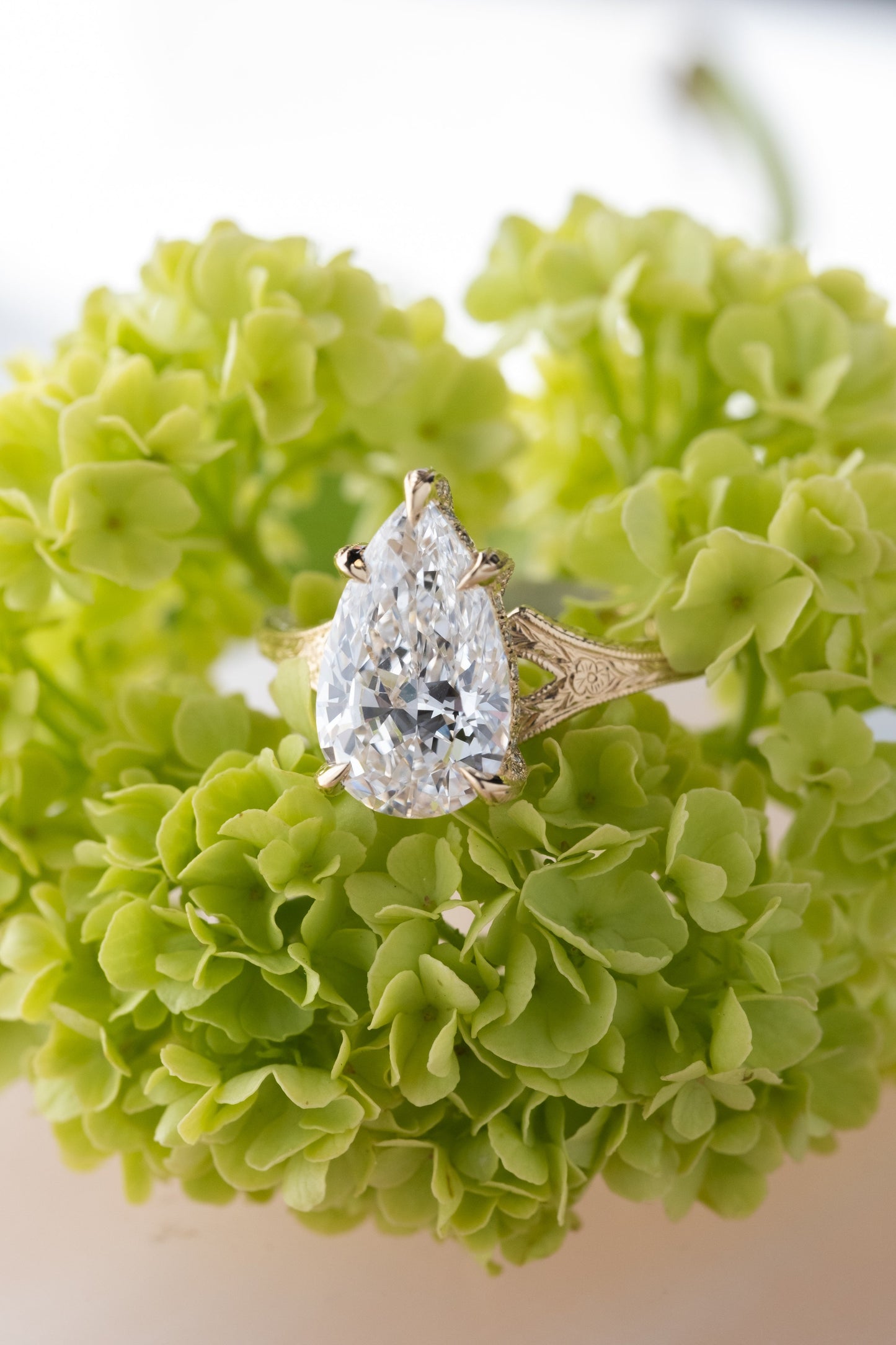 Pear Lab Diamond Engagement Ring, Faye Setting
