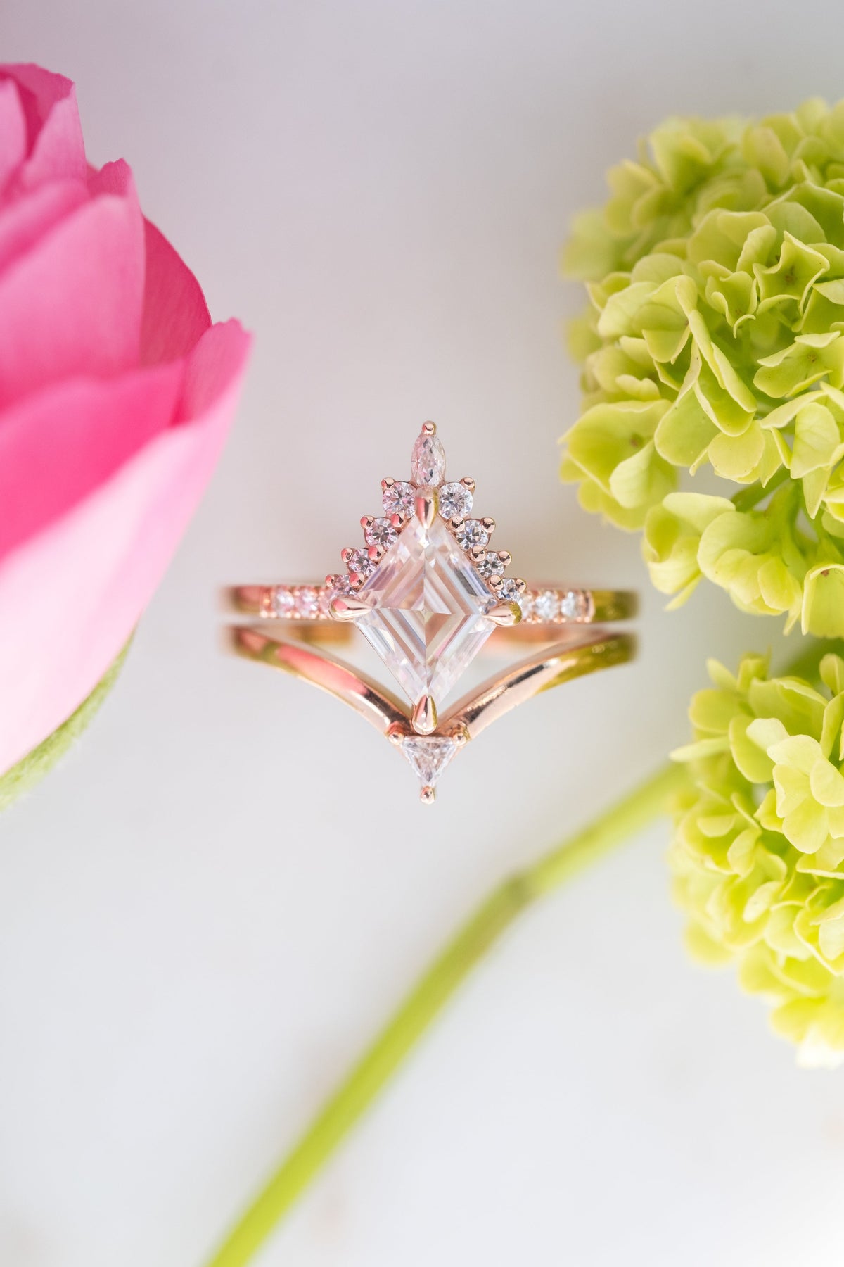 1.68 Carat Lozenge Moissanite Engagement Ring, Avaline Setting