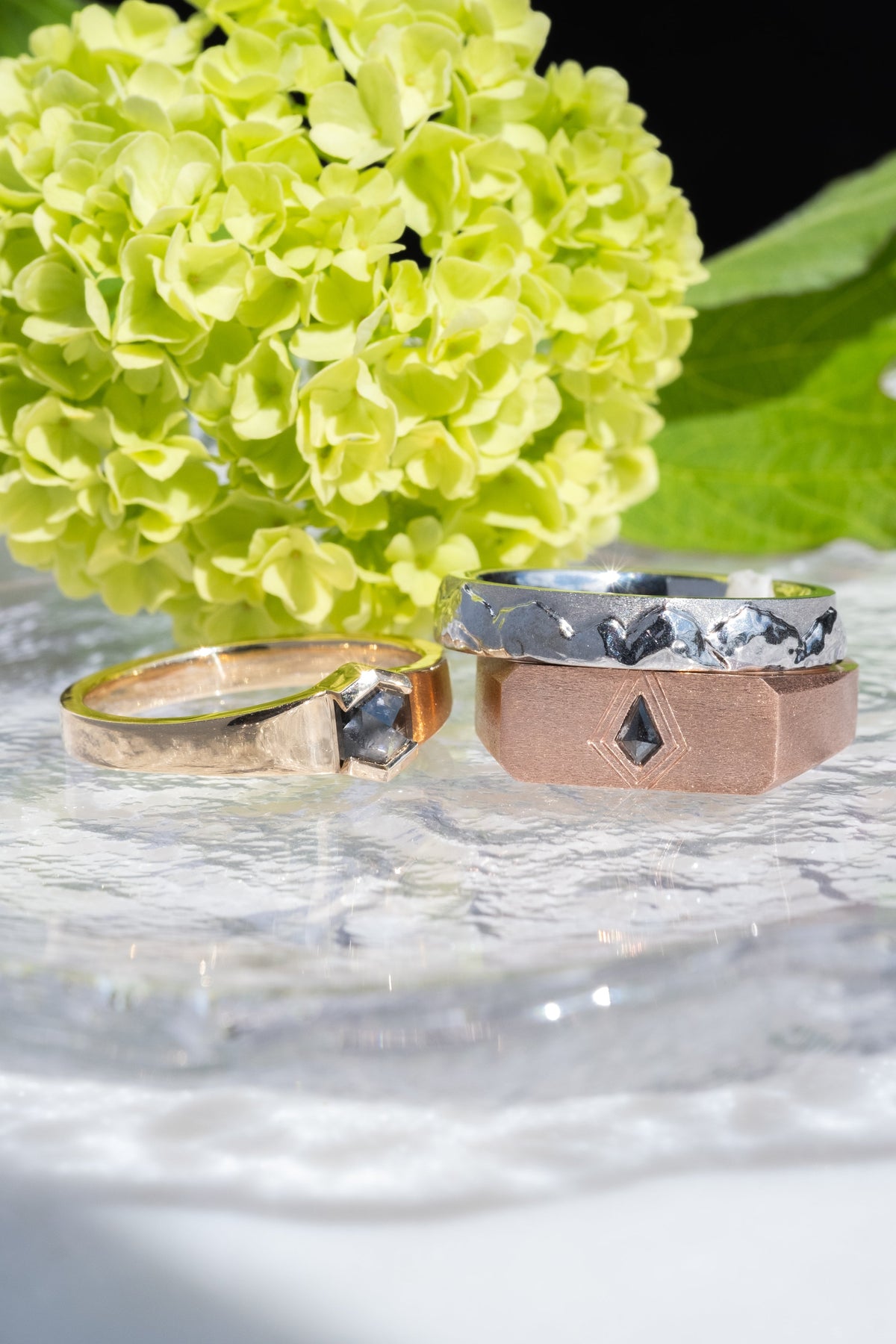 4mm Mountain Mens Wedding Ring, Matte and Polished