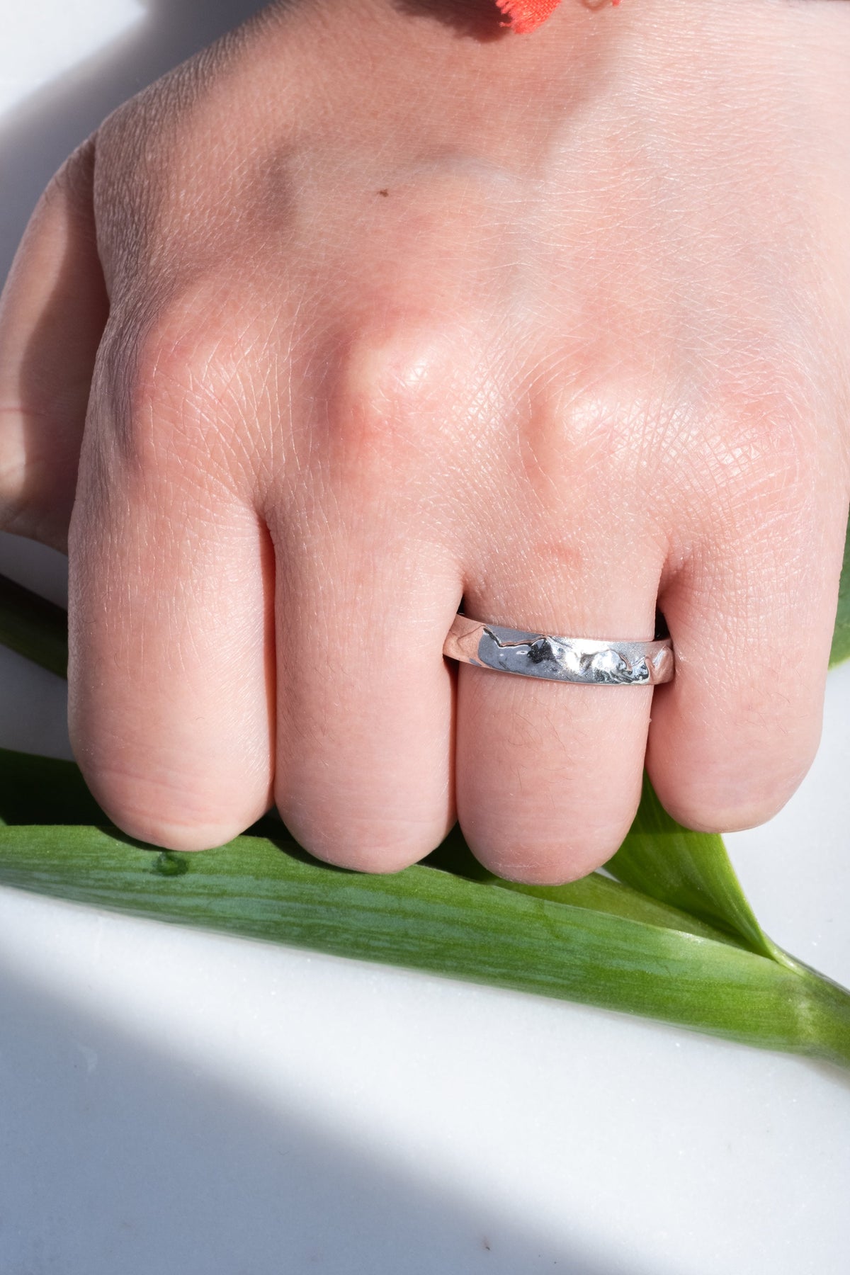 4mm Mountain Mens Wedding Ring, Matte and Polished