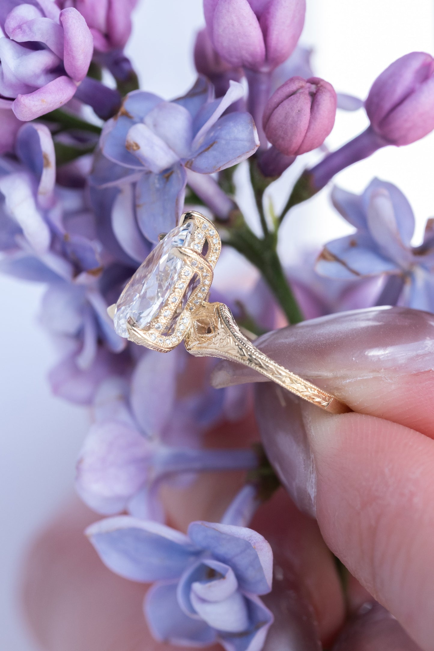 Pear Lab Diamond Engagement Ring, Faye Setting
