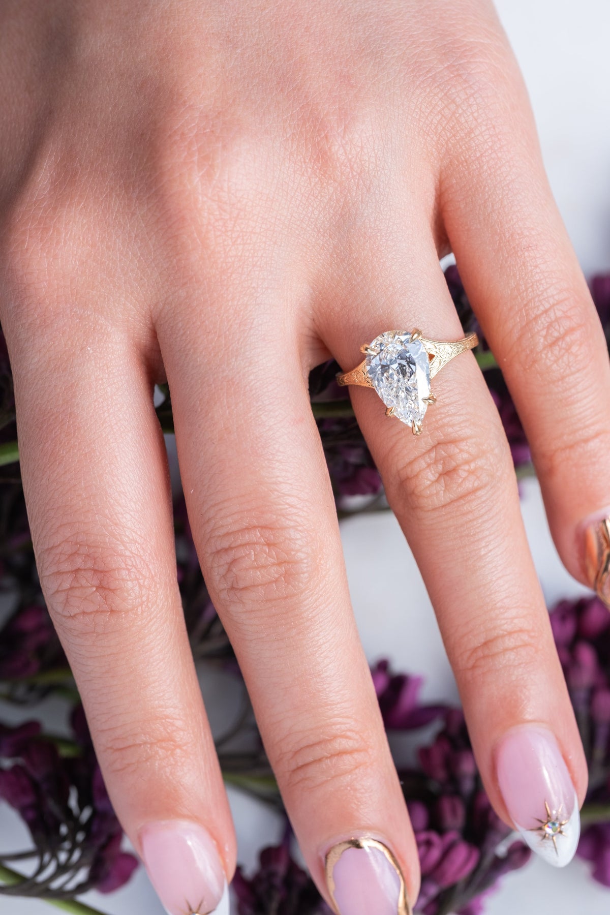 Pear Lab Diamond Engagement Ring, Faye Setting