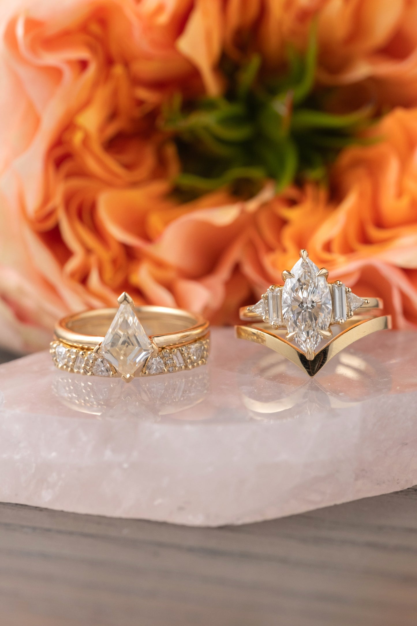 1.70 Carat Marquise Moissanite and Diamond Engagement Ring, Beatrice Setting
