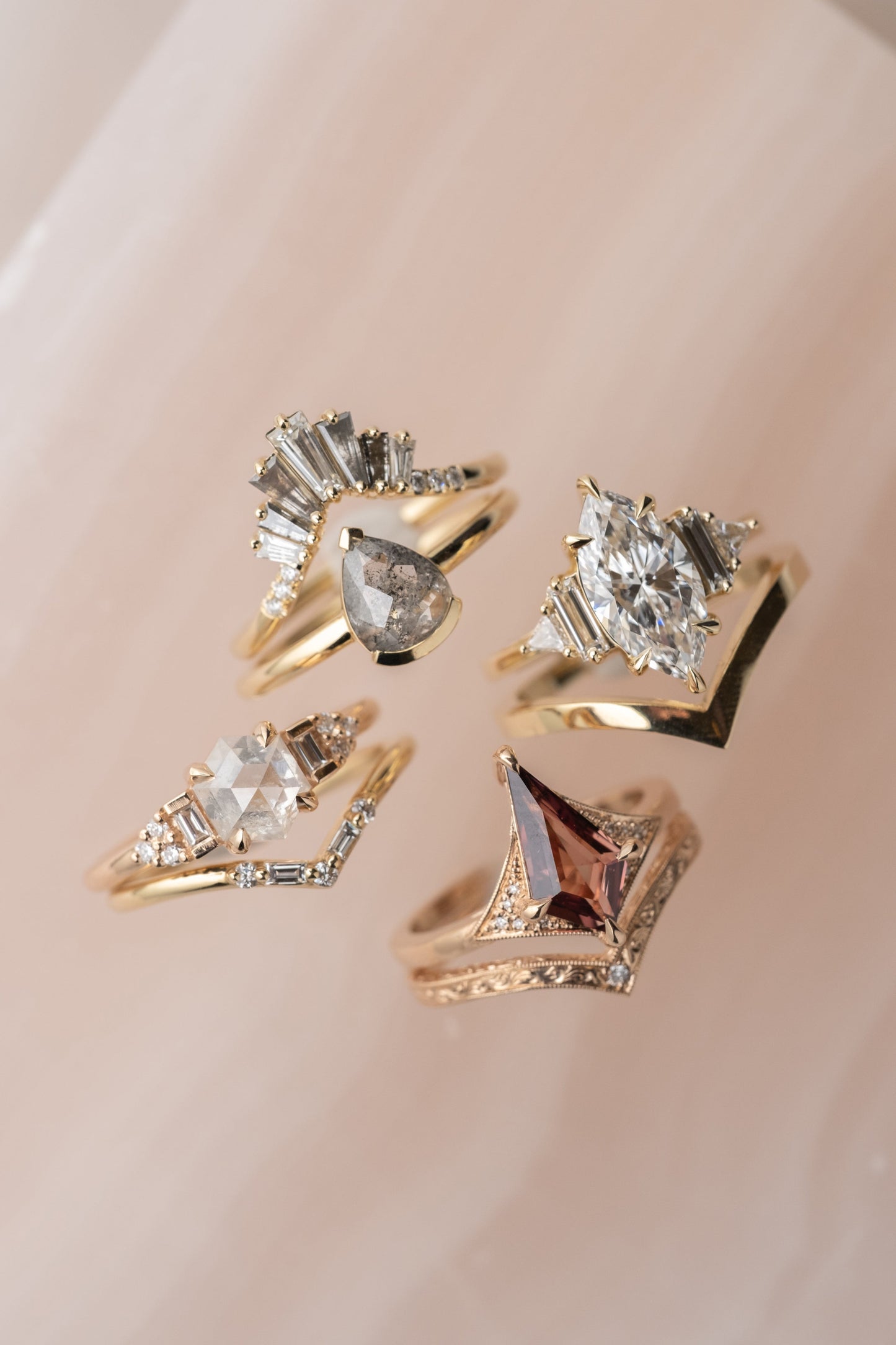 1.70 Carat Marquise Moissanite and Diamond Engagement Ring, Beatrice Setting