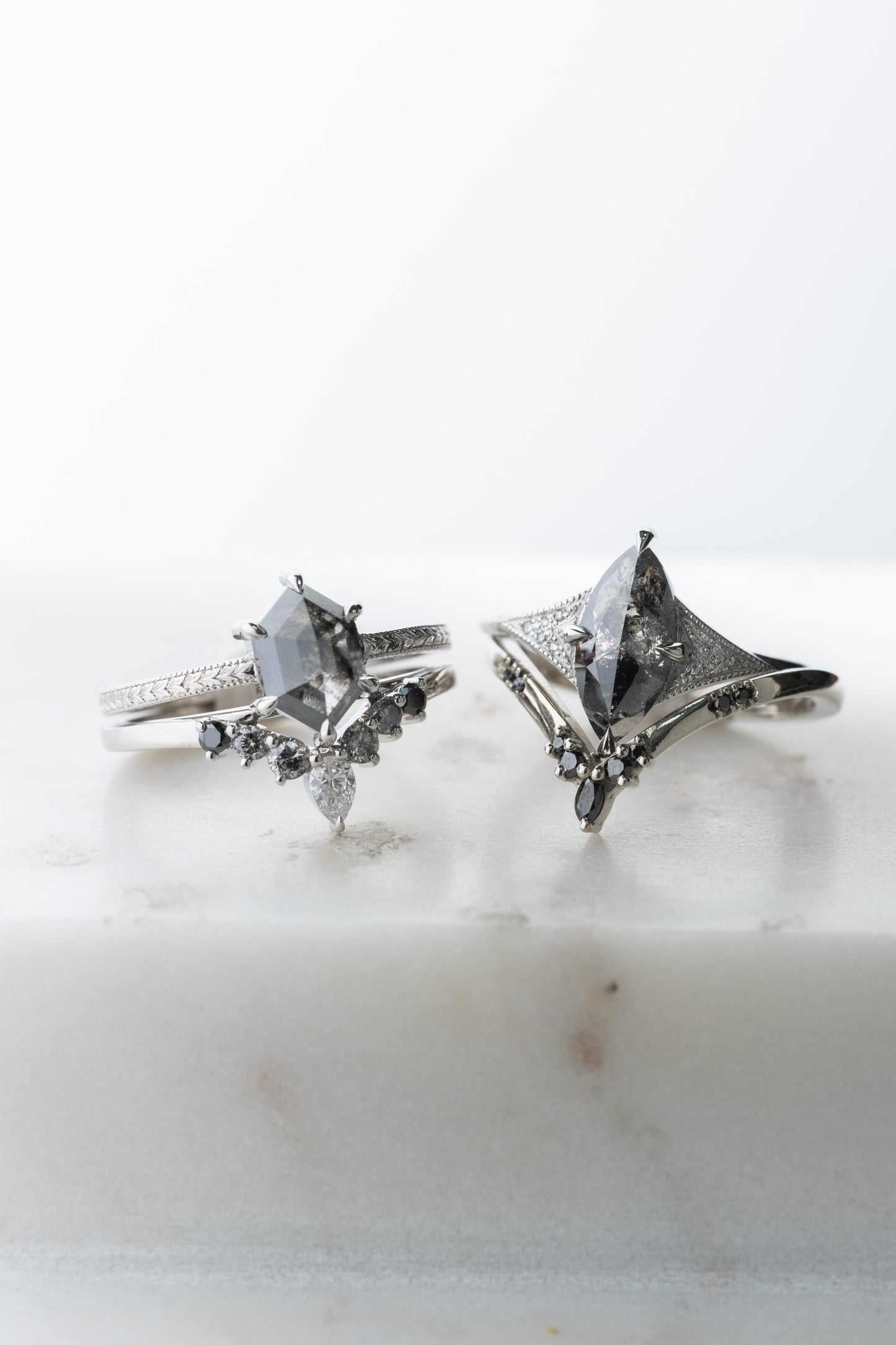 Cassie Wedding Ring, 7 Ombre Diamond, Loaf Band