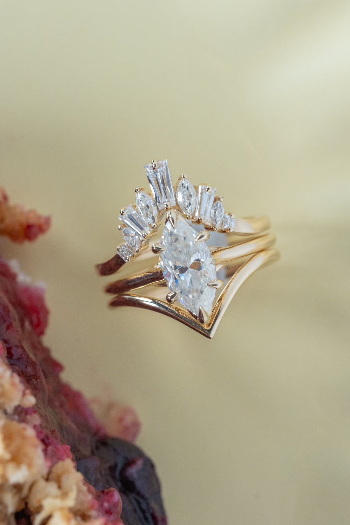 1.58 Carat Marquise Moissanite Engagement Ring, Madeline Setting