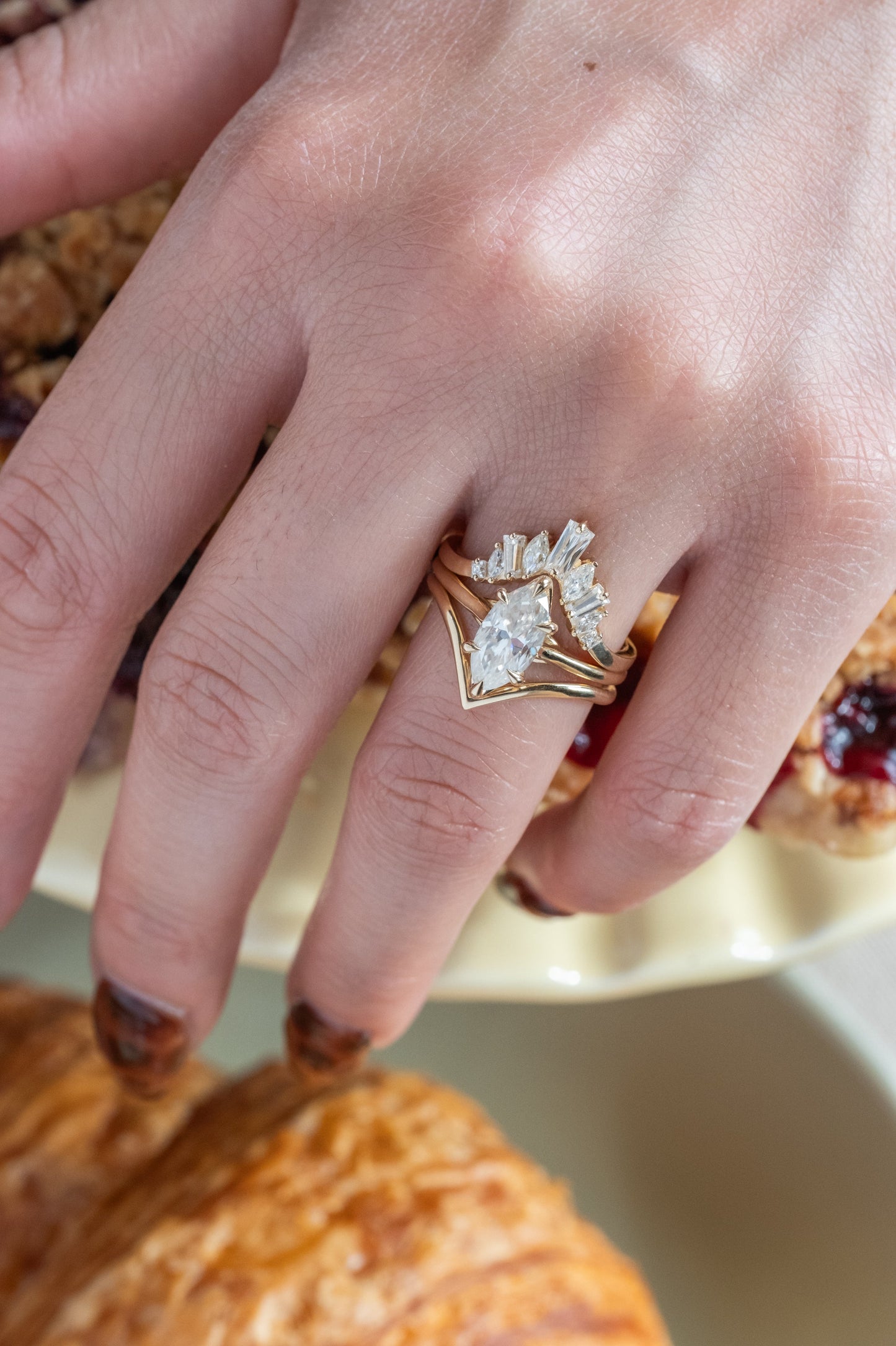 1.58 Carat Marquise Moissanite Engagement Ring, Madeline Setting