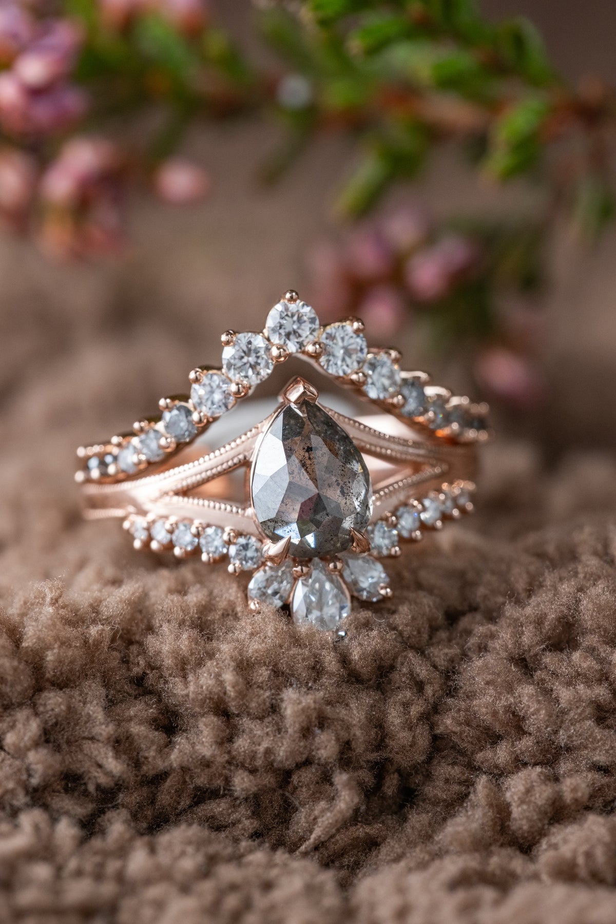 Eliza Wedding Ring, 15 Ombre Diamond, V Contour