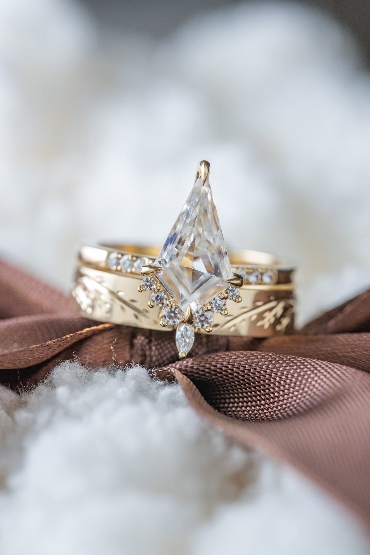 Kite Moissanite Engagement Ring, Avaline Setting