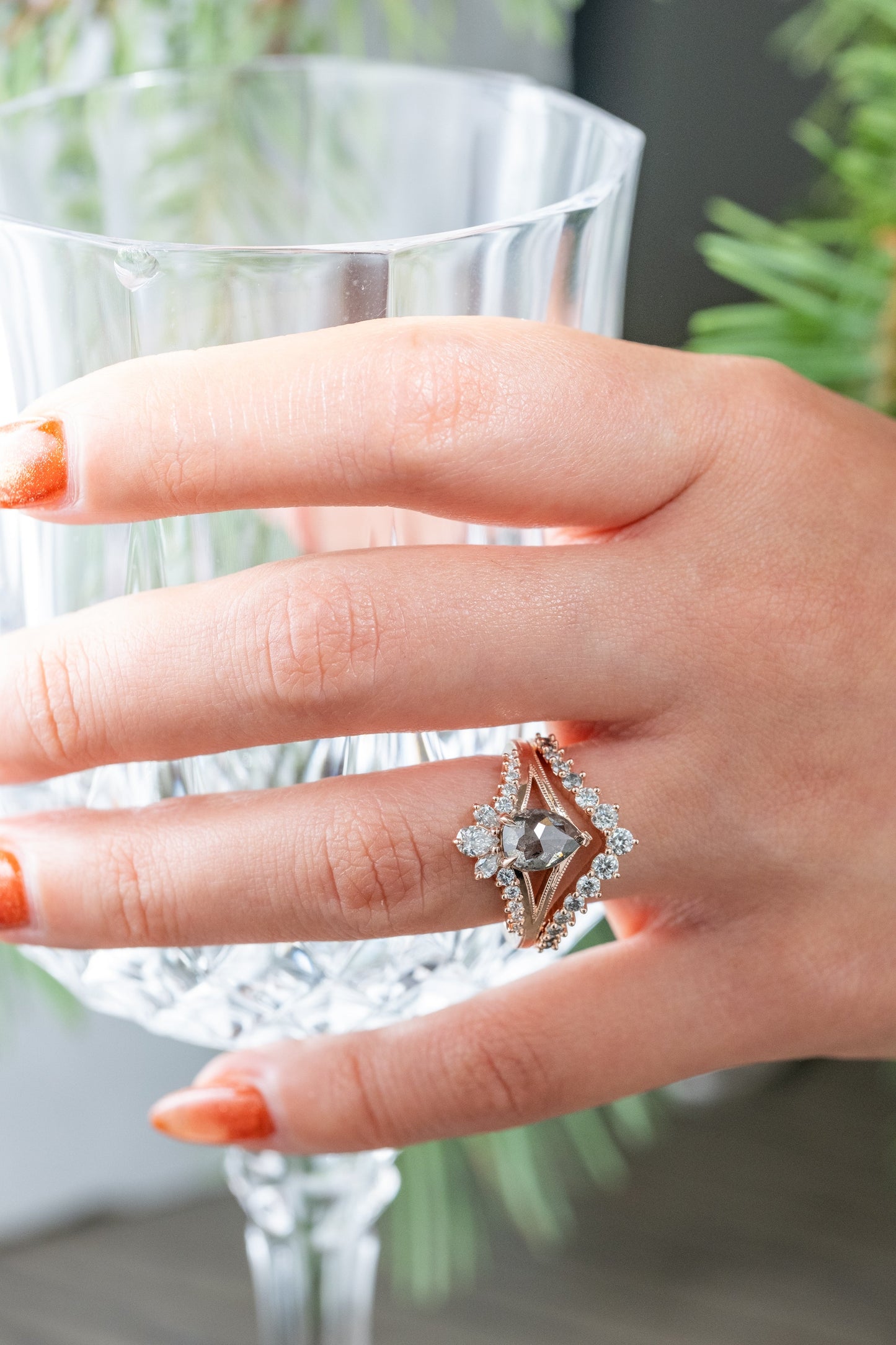 Eliza Wedding Ring, 15 Ombre Diamond, V Contour