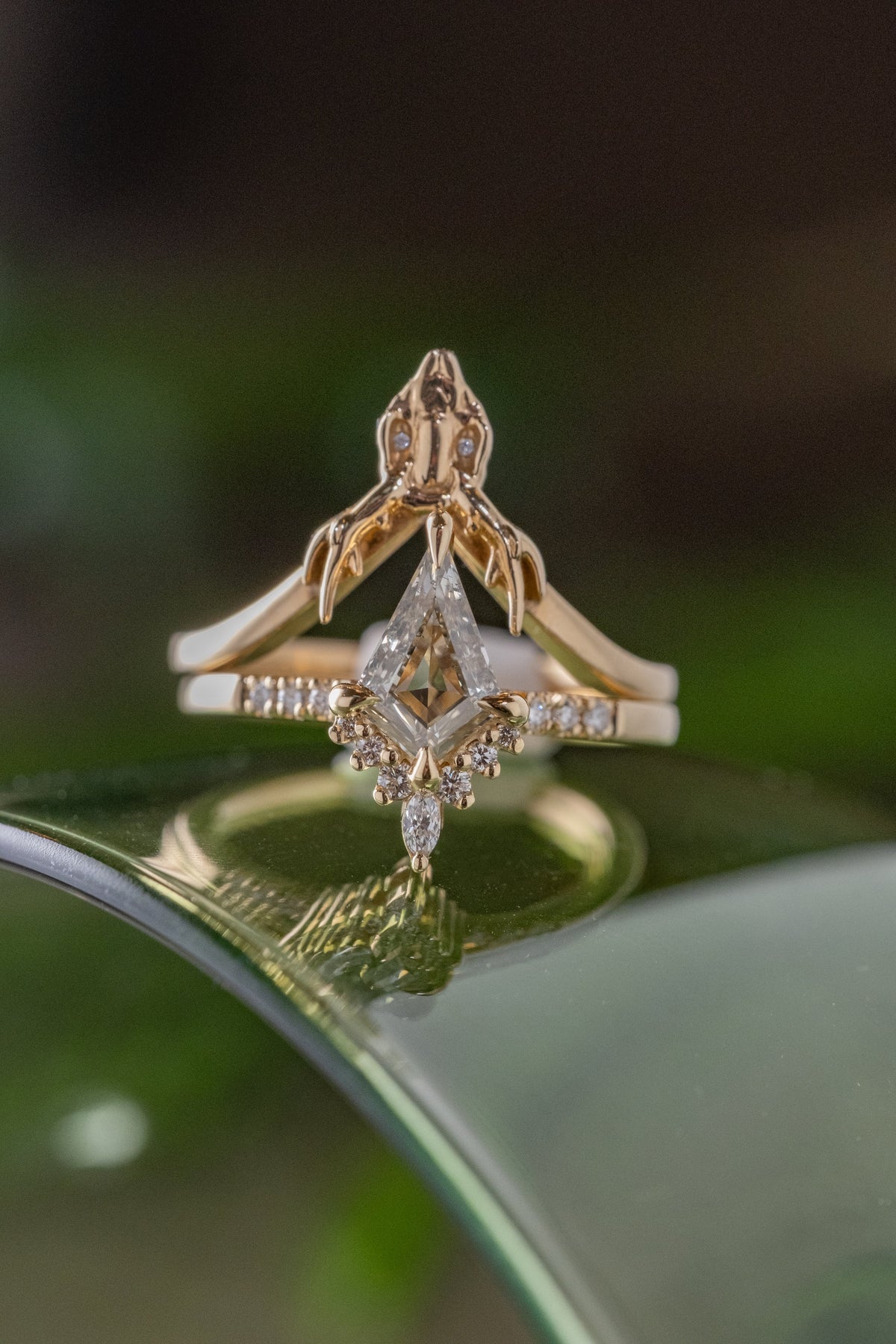 1.03 Carat Canadian Salt and Pepper Kite Diamond Engagement Ring, Avaline Setting