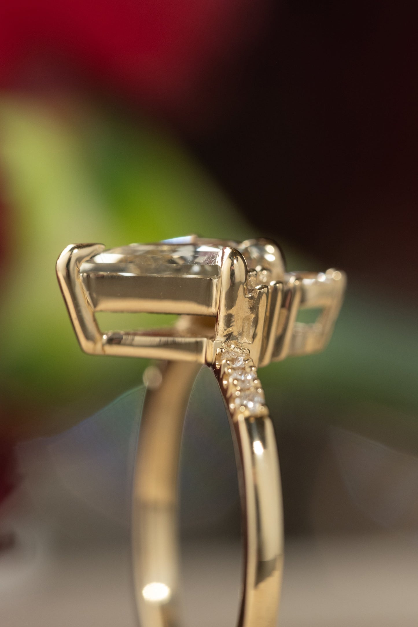 1.03 Carat Canadian Salt and Pepper Kite Diamond Engagement Ring, Avaline Setting