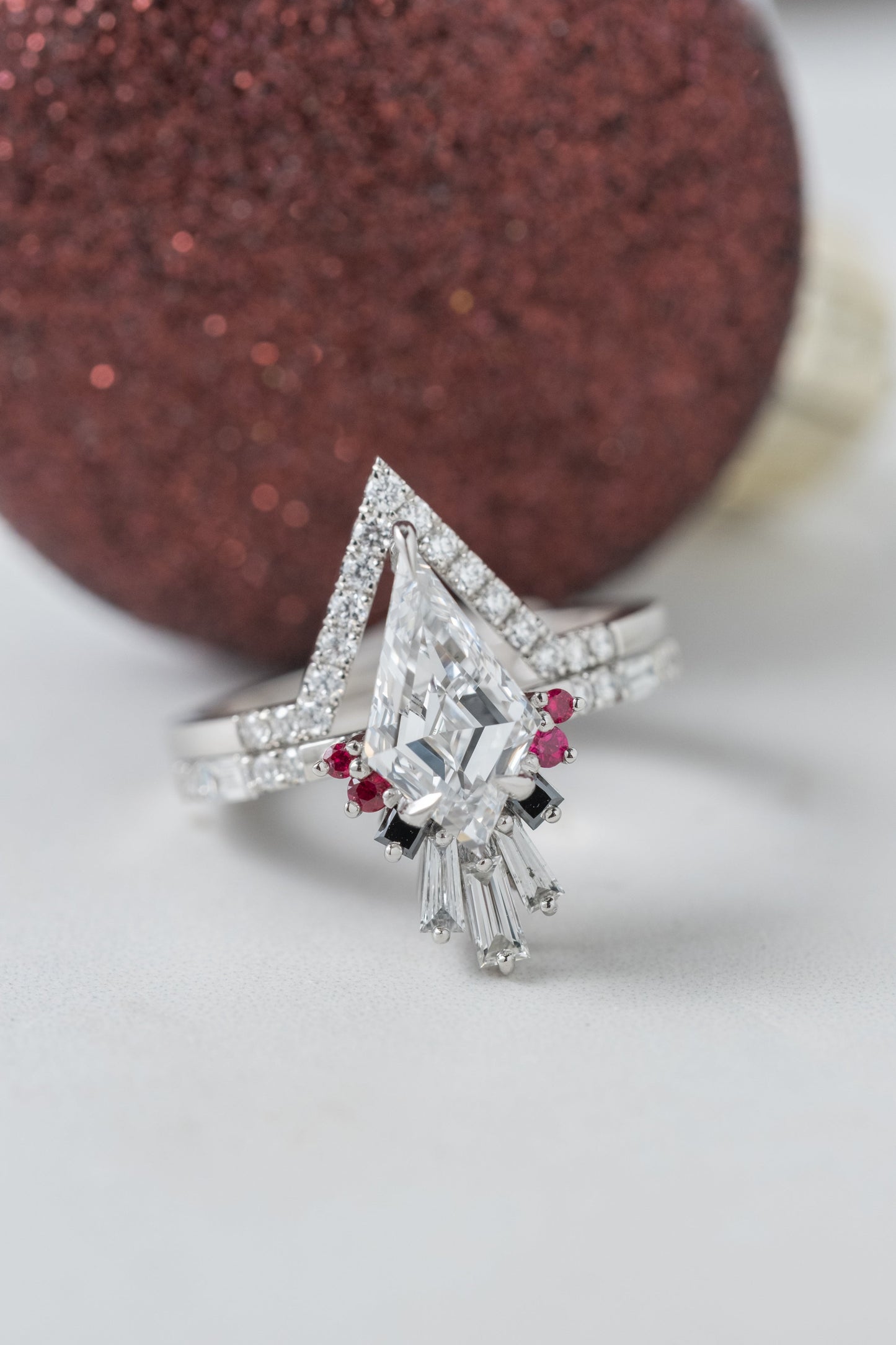 Kite Lab Diamond Engagement Ring, Ombre Wren Setting