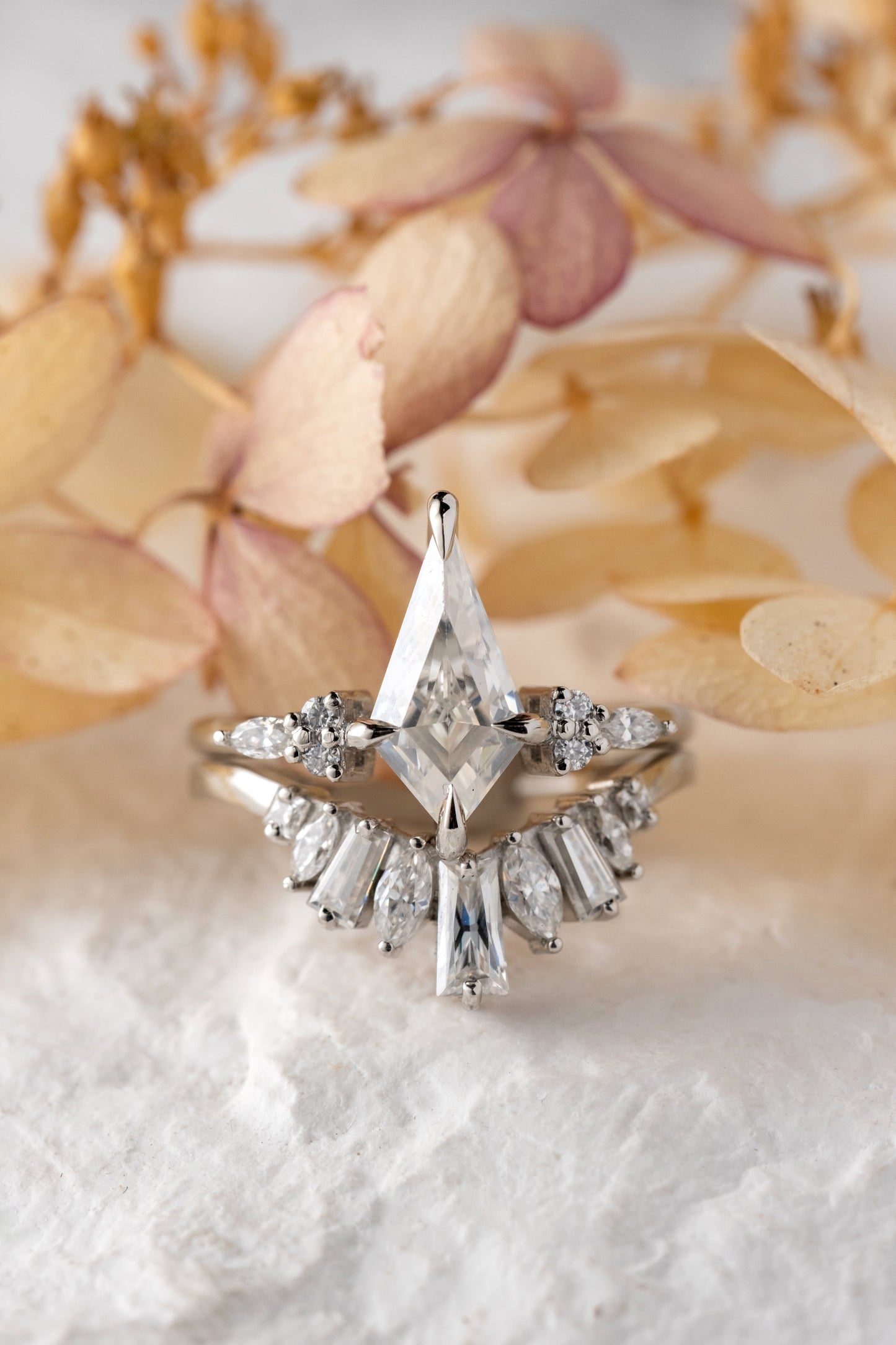 Kite Moissanite Engagement Ring, Quinn Setting