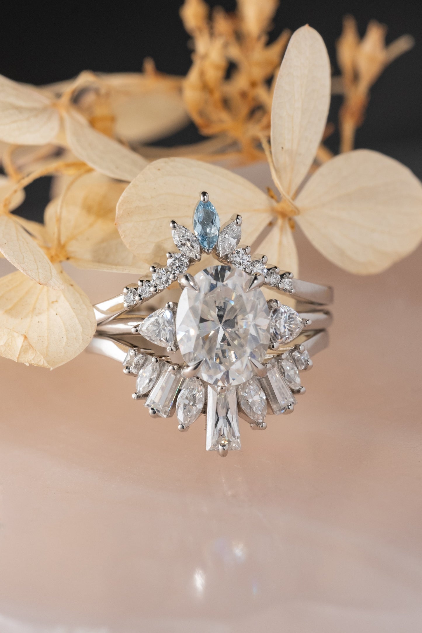 Oval Moissanite Engagement Ring, Zoe Setting