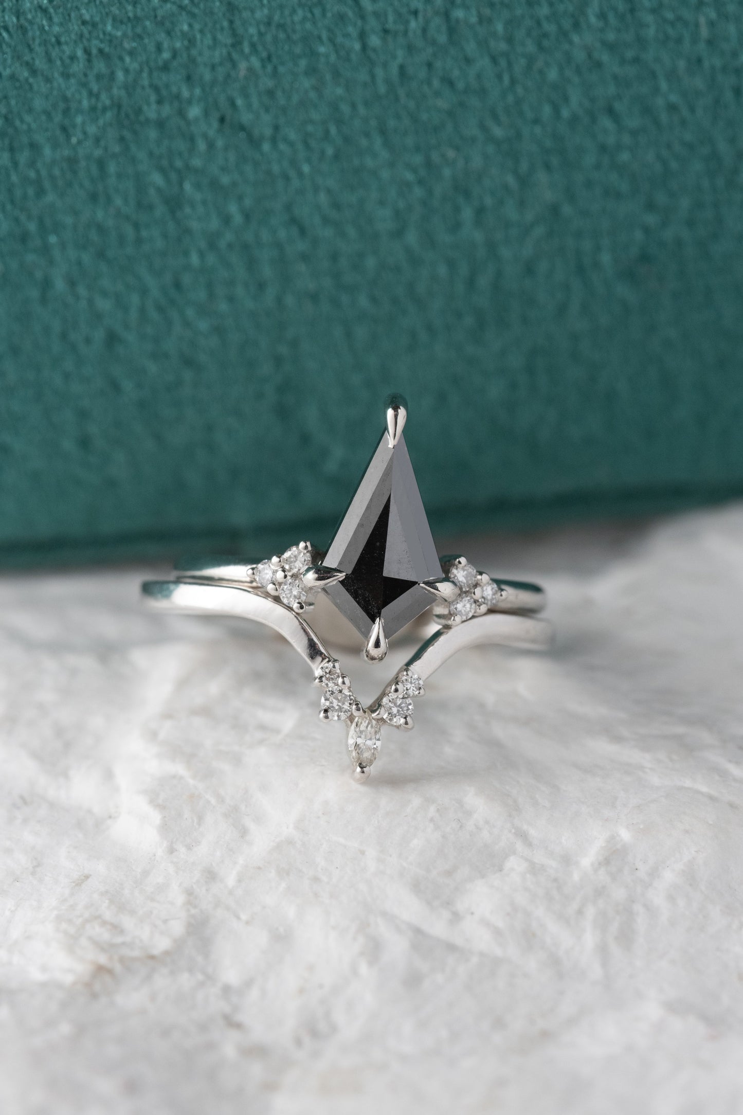 1.27 Carat Black Kite Diamond Engagement Ring, Quinn Setting
