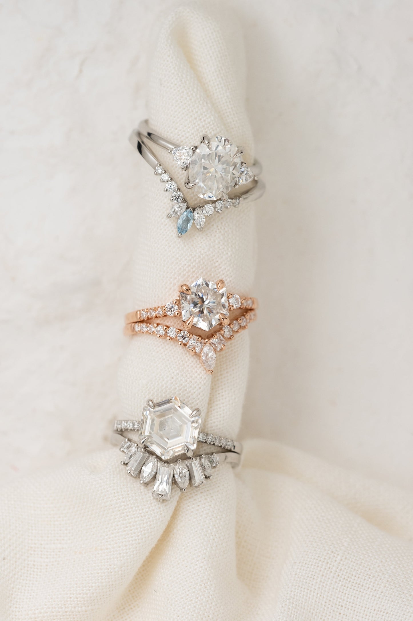 2.41 Carat Hexagon Moissanite Engagement Ring, Jules Setting