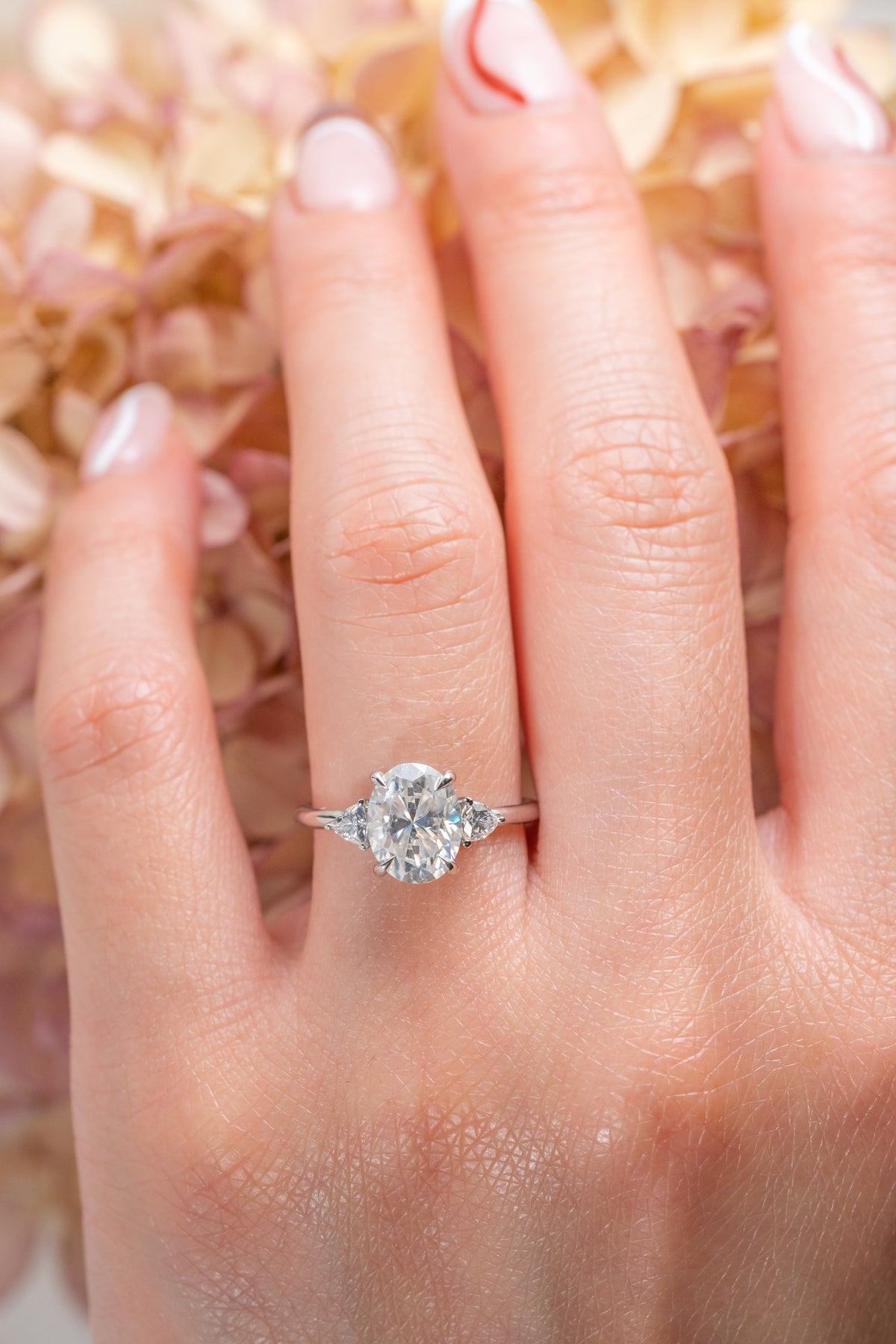 Oval Moissanite Engagement Ring, Zoe Setting
