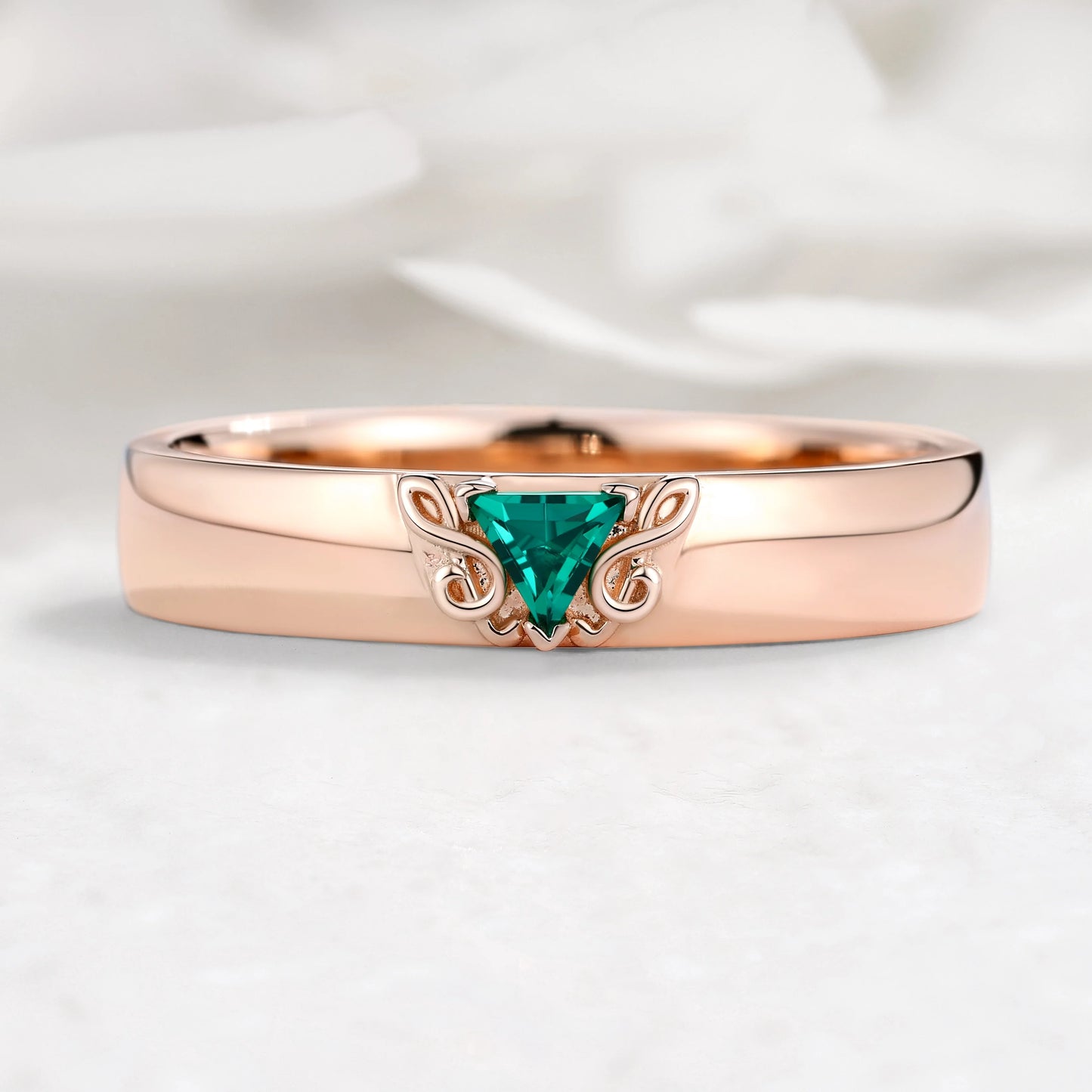 Musical Note Emerald Men’s Ring – Melody Ring