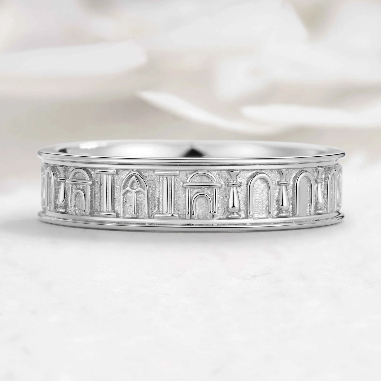 Gothic Cathedral Inspired Men's Wedding Band