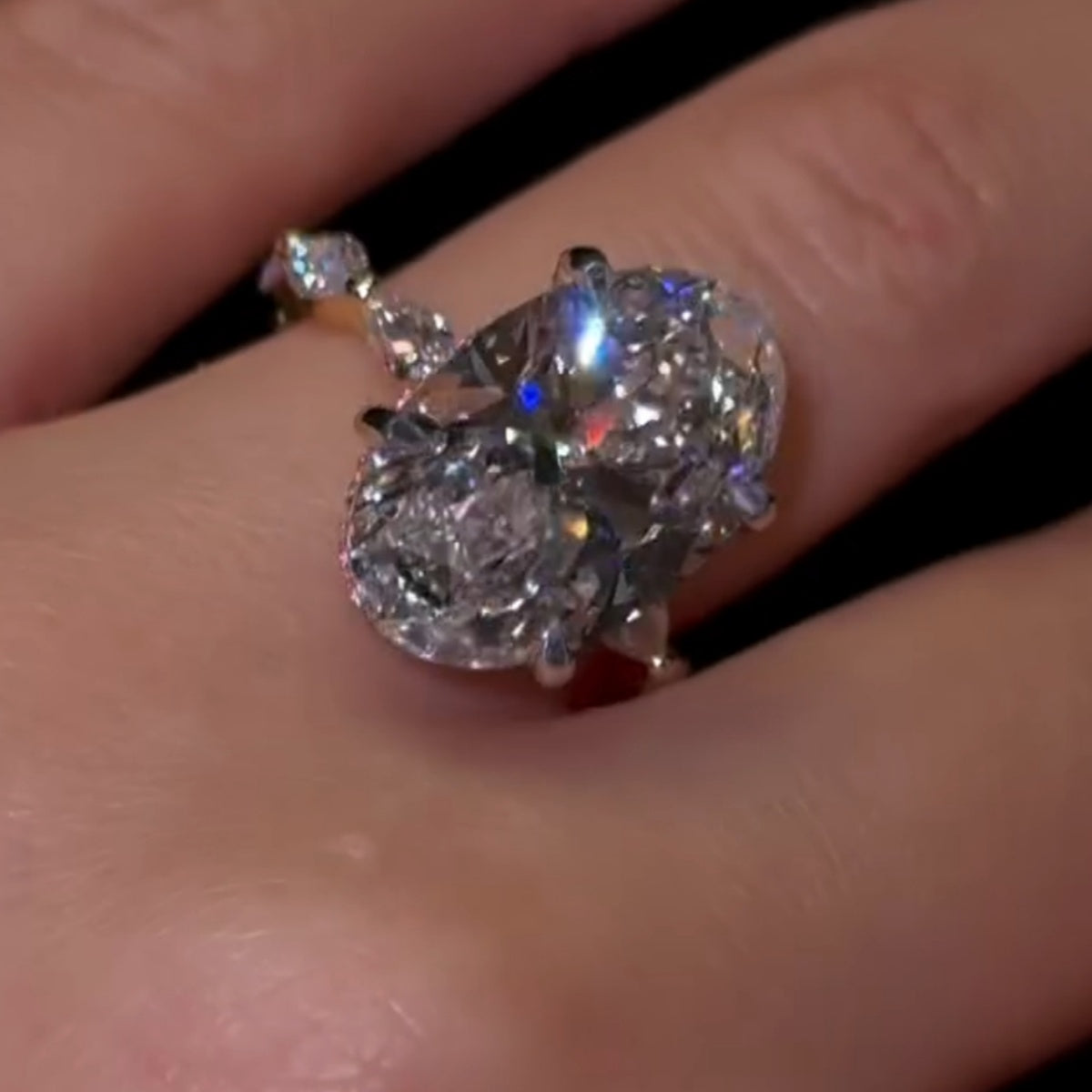 Breathtaking 5.5ct Oval Cut Marquise Bubble Band & Pink Halo Engagement Ring In Sterling Silver