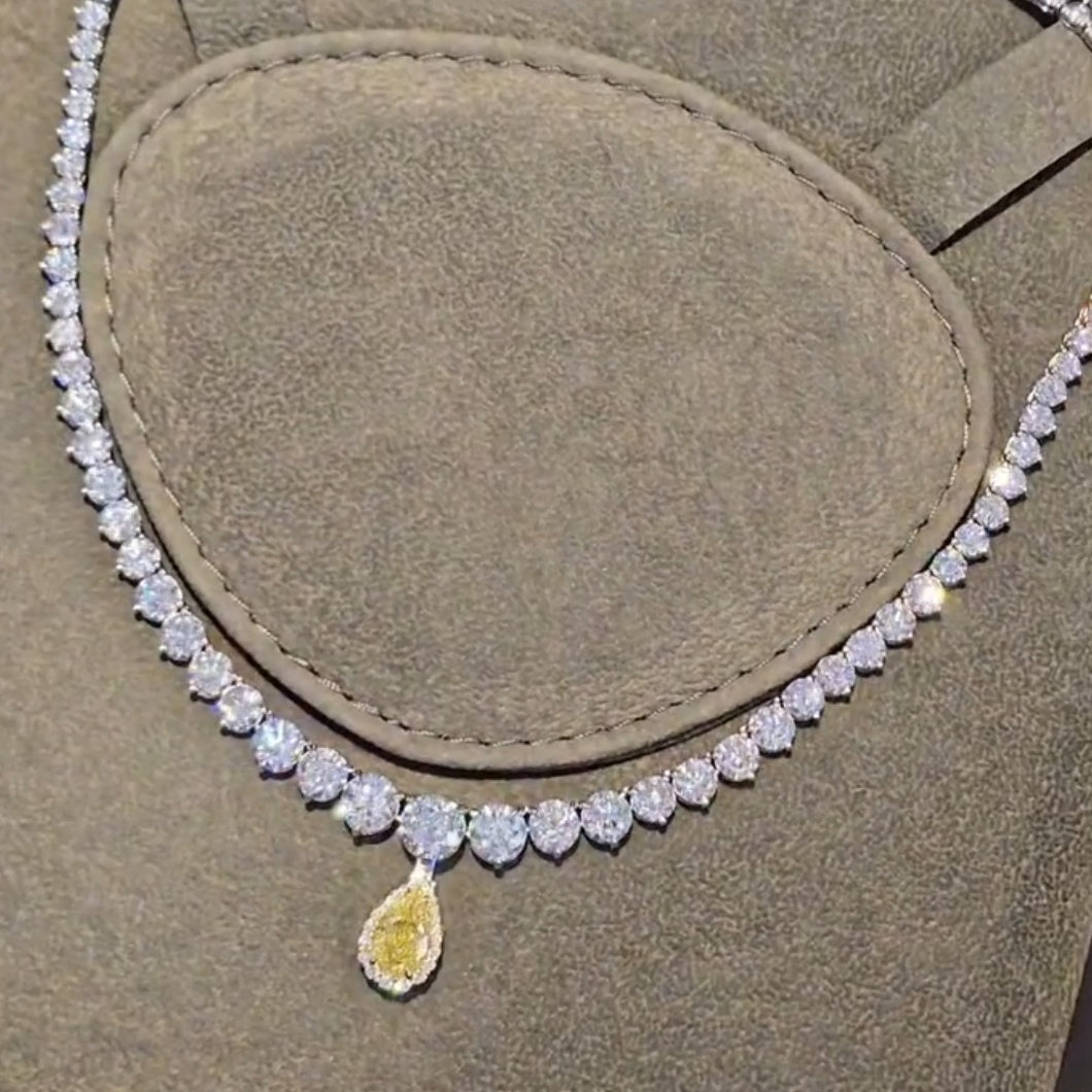 Tennis Necklace with 3 Free Interchangeable Pendants