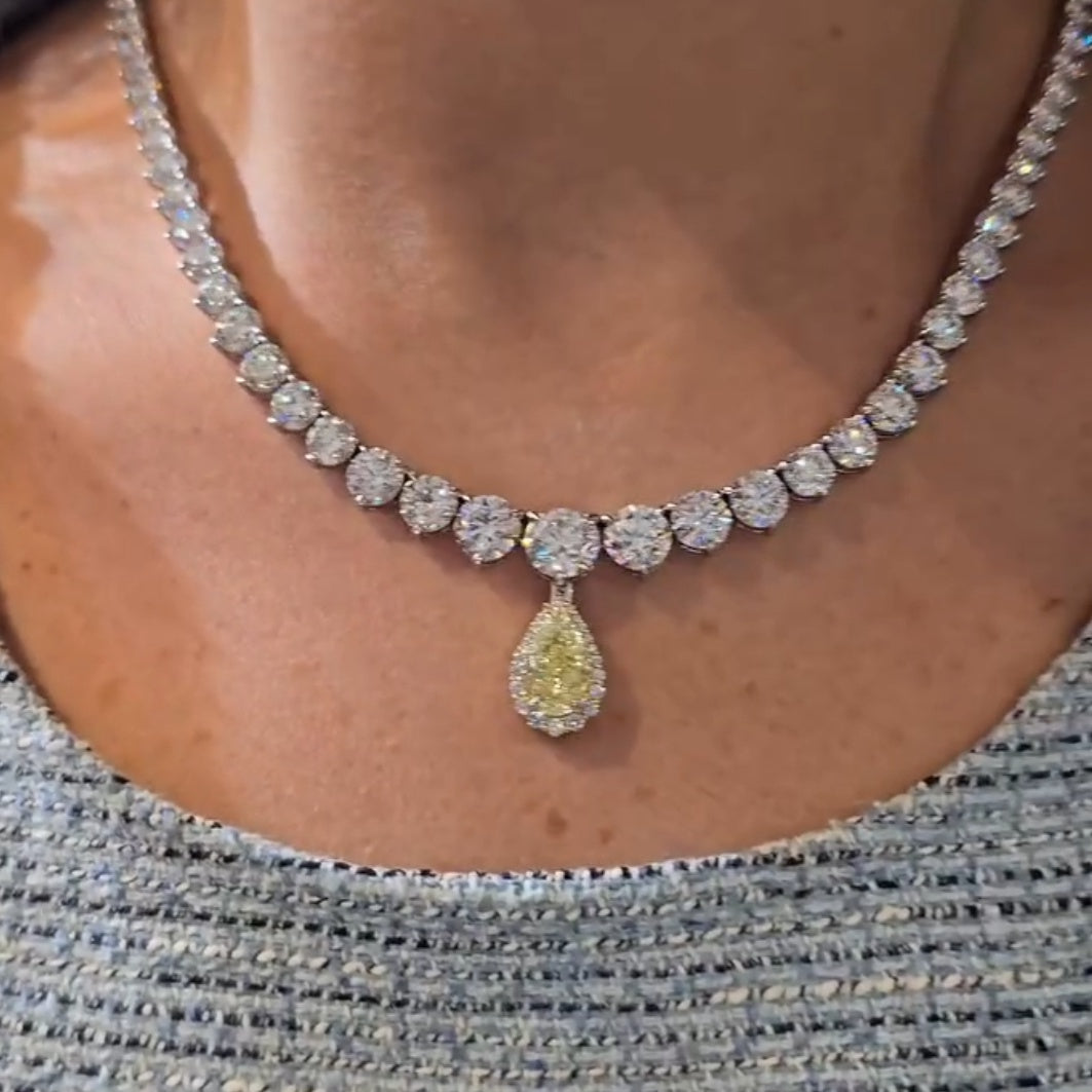 Tennis Necklace with 3 Free Interchangeable Pendants