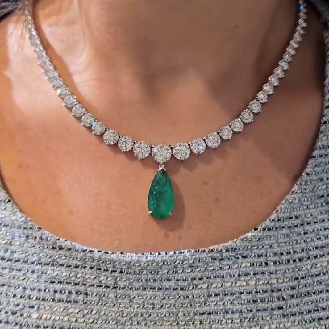 Tennis Necklace with 3 Free Interchangeable Pendants