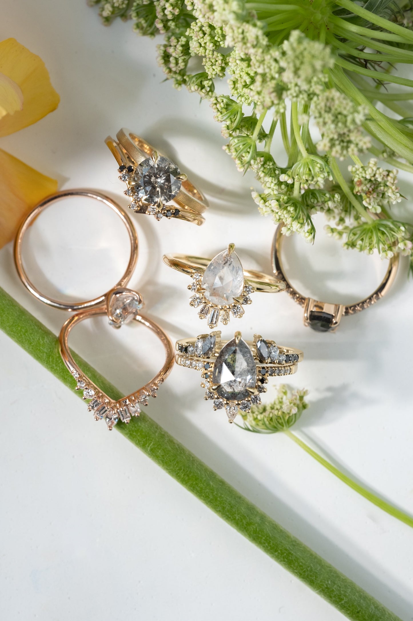 2.06 Carat Icy White Pear Diamond Engagement Ring, Wren Setting, 14K Yellow Gold