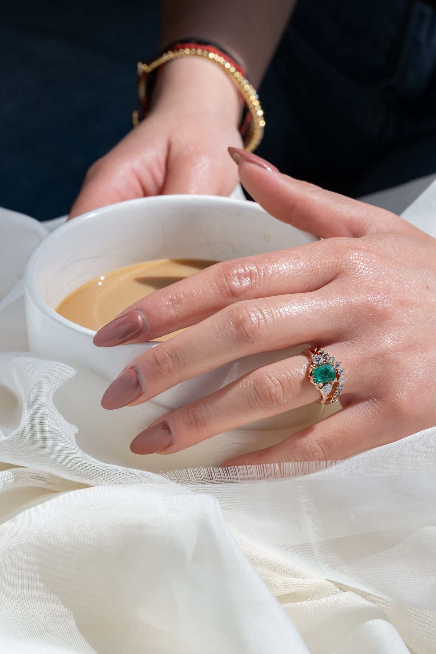 Raelynn Wedding Ring, Salt and Pepper Marquise, 11 Diamond