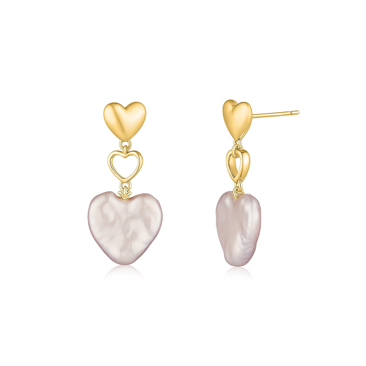 Heart-Shaped Pearl Earrings
