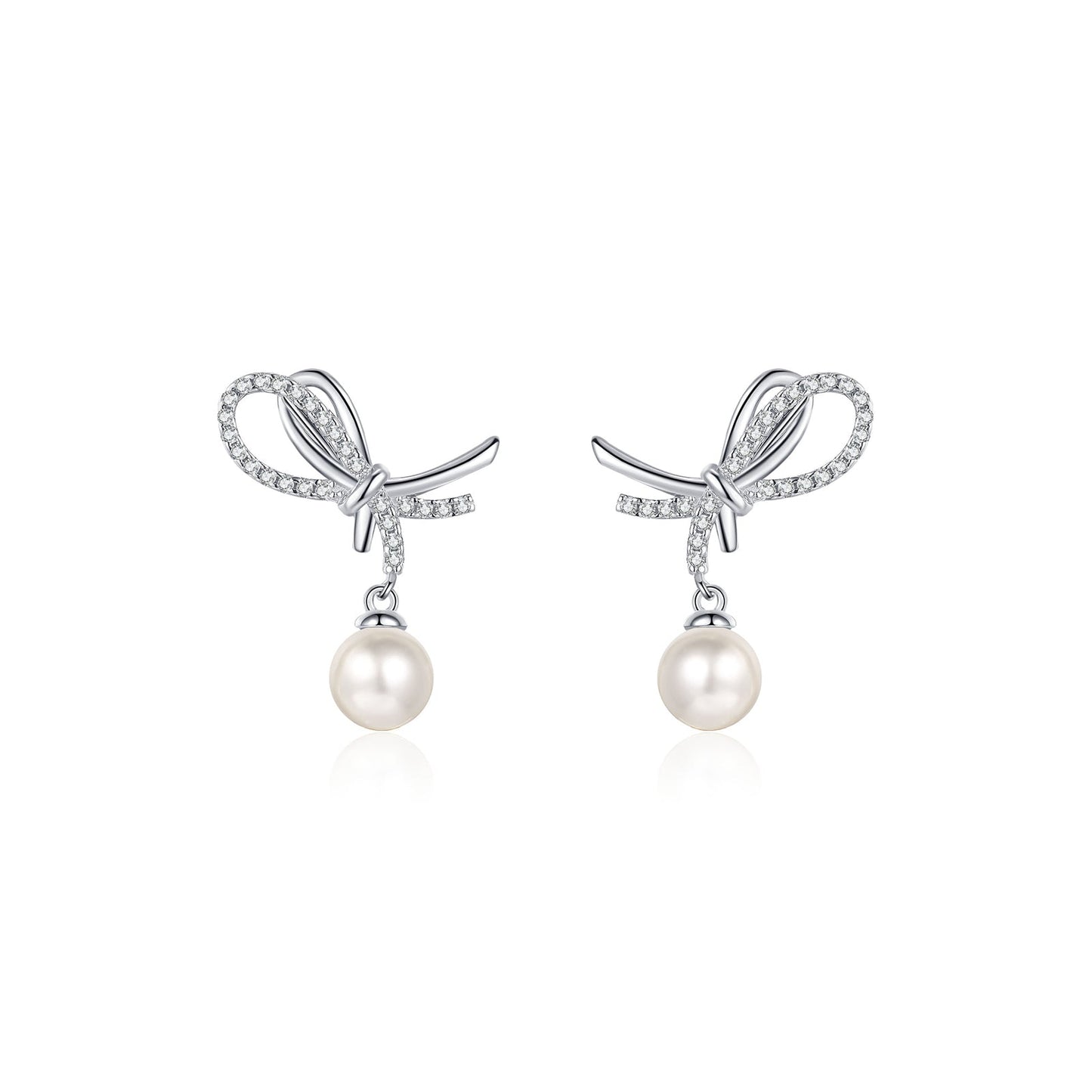Bow Pearl Drop Earrings