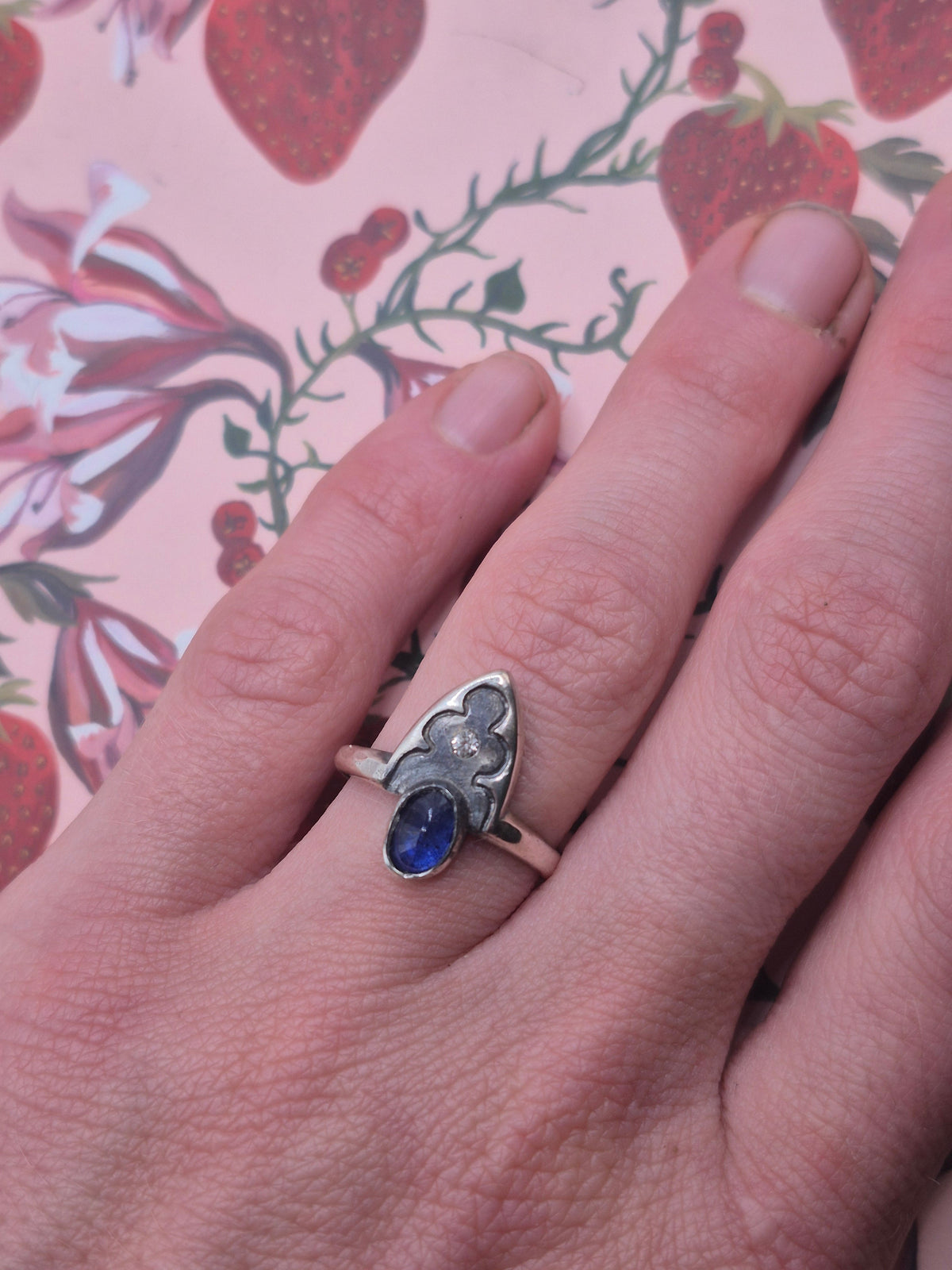 Sapphire Gothic Arch Ring