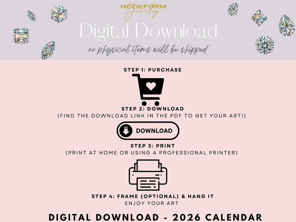2026 Birthstone Calendar Printable