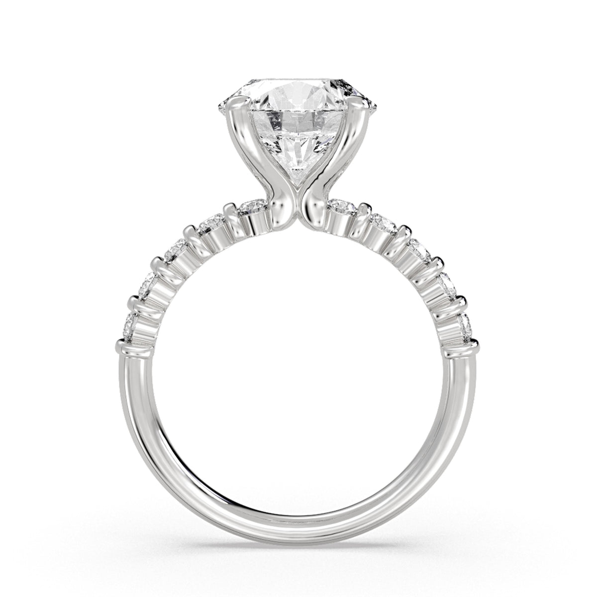 Round Diamond Channel Engagement Ring