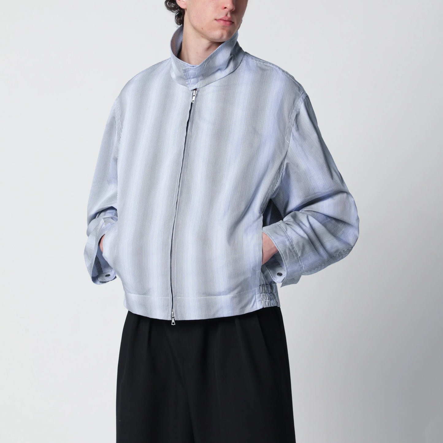 Dries Van Noten - Textured striped zip jacket