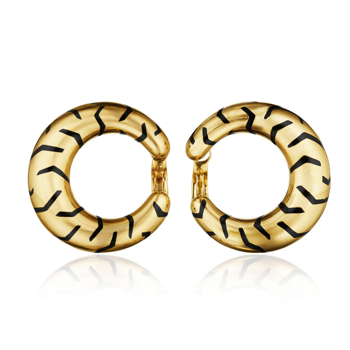 Cartier Paris Tiger Stripe Hoop Earrings