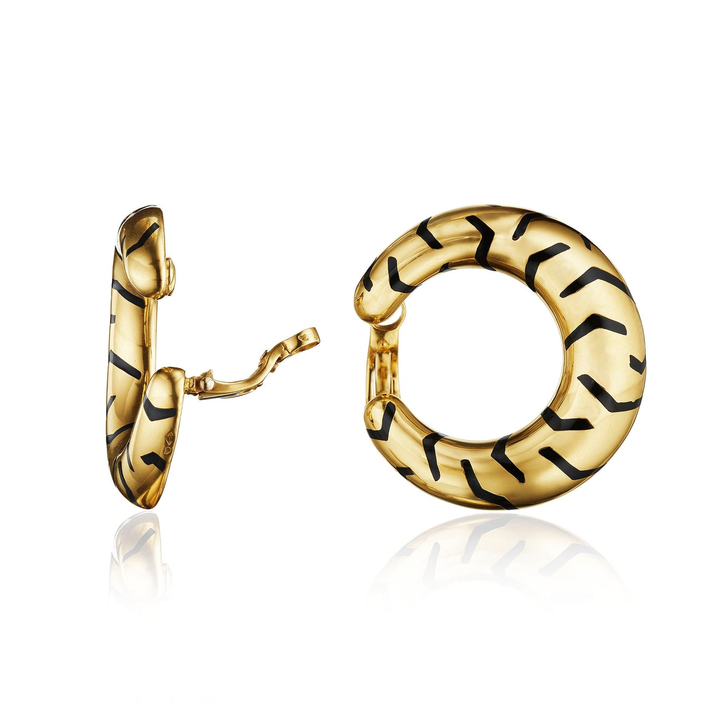 Cartier Paris Tiger Stripe Hoop Earrings