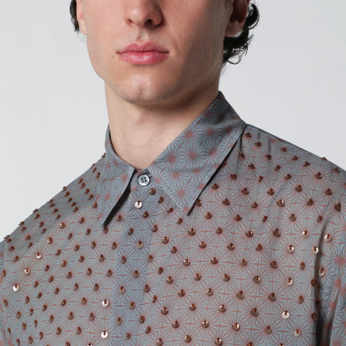 Dries Van Noten - Grey shirt with sequins