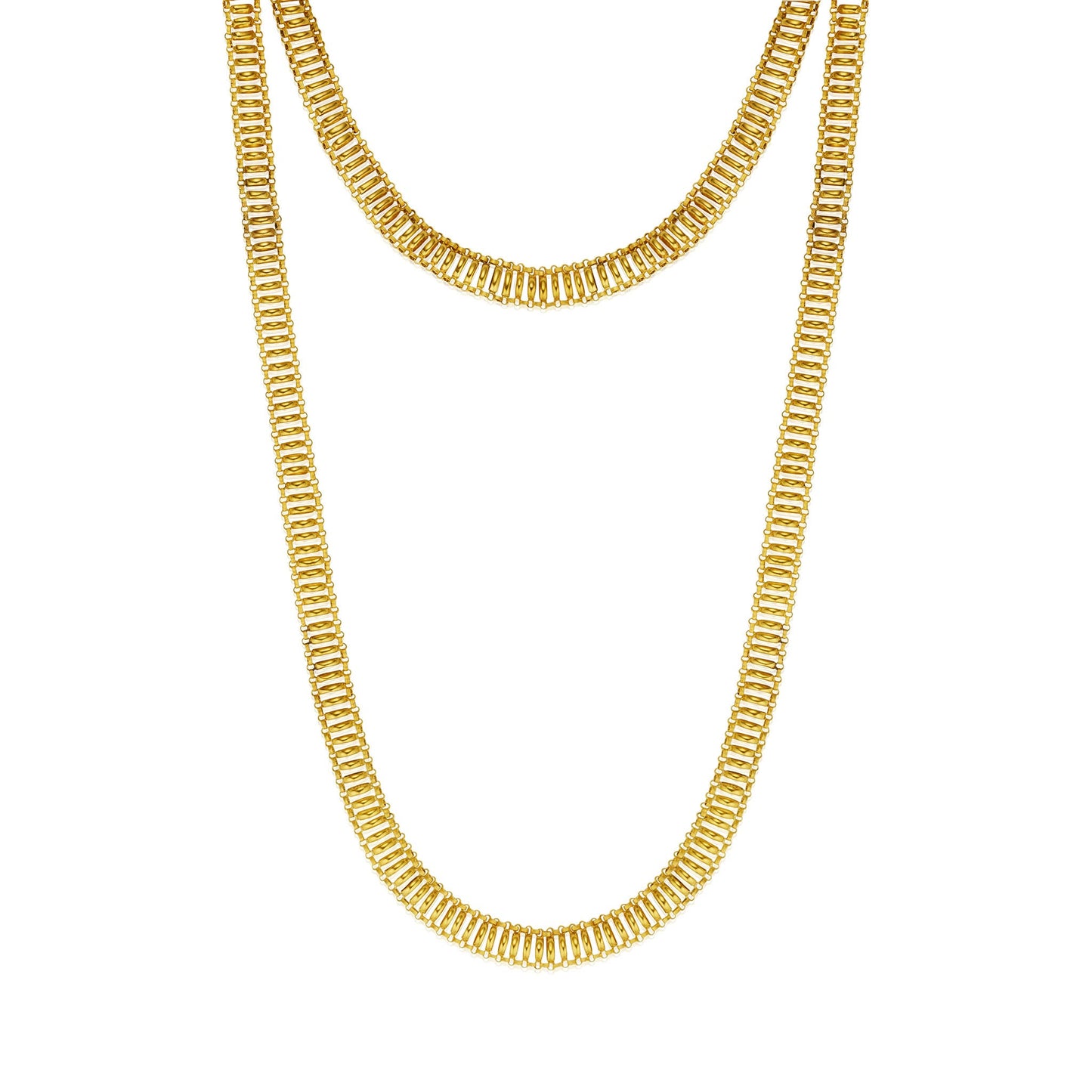 Georgian Long Chain 18K Gold Necklace