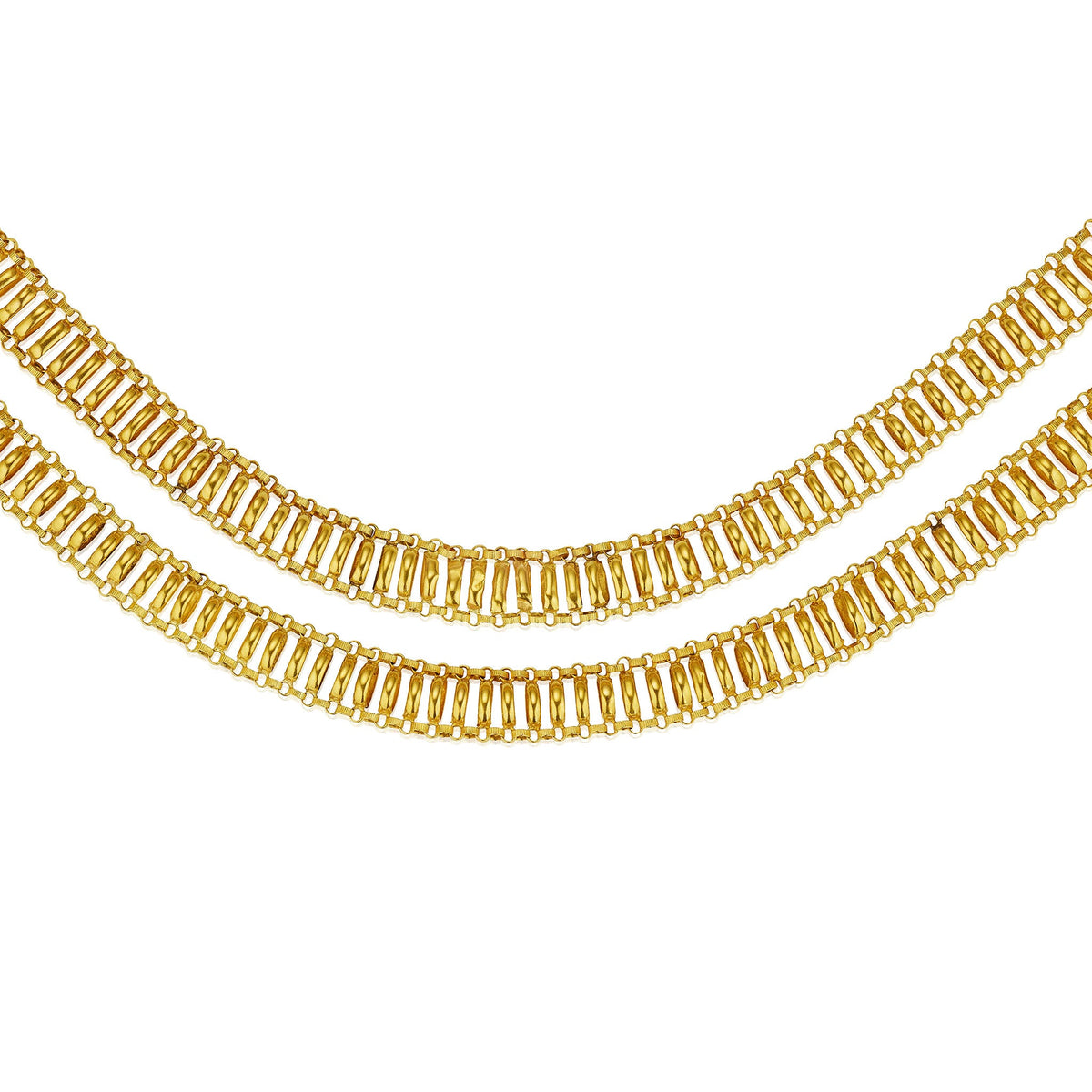 Georgian Long Chain 18K Gold Necklace