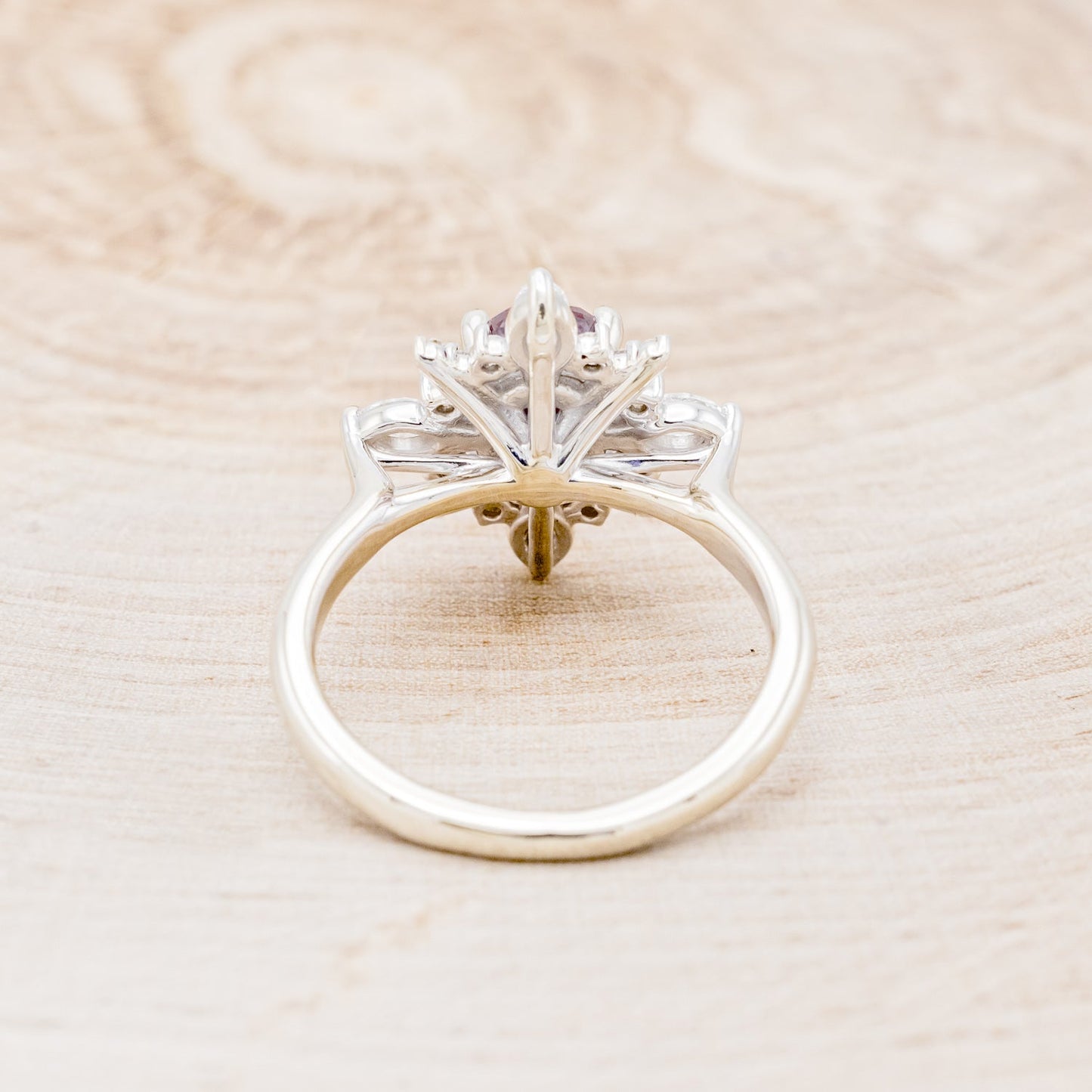 "Azalea" - Oval Cut Lab-Grown Alexandrite Engagement Ring With Diamond Halo