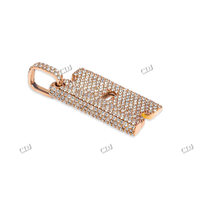 VVS Moissanite Silver Iced Out Rose Gold Plated Pendant